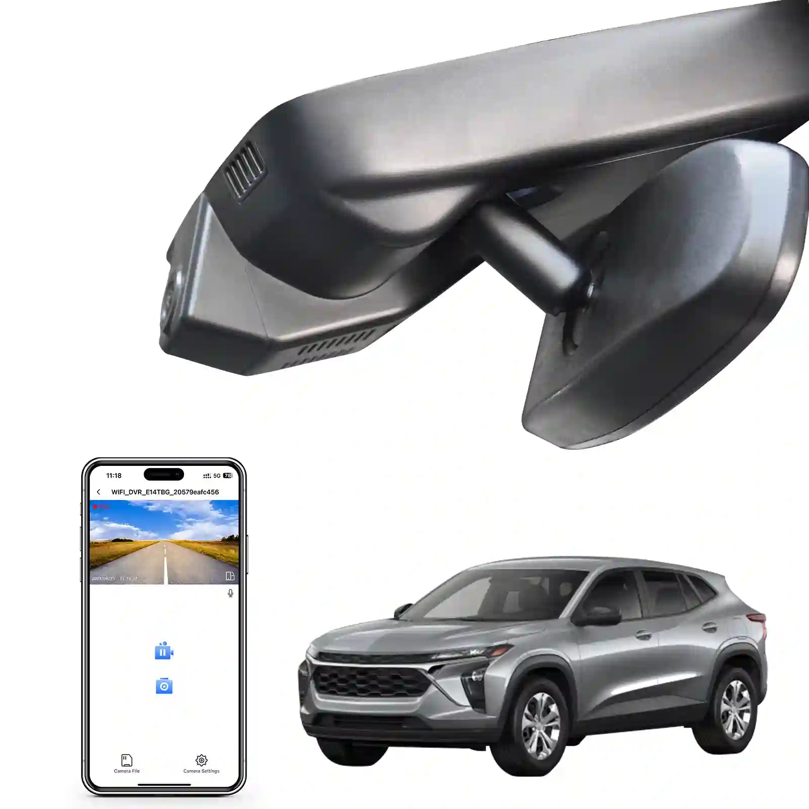 4mangoal 4K Dash Cam Custom fit for Chevy Trax 2024 2025, RS LS LT ACTIVK Dash Cam Custom fit for Chevy Trax 2024 2025, RS LS LT ACTIV, UHD 2160P Video, WiFi, App, 64G Card