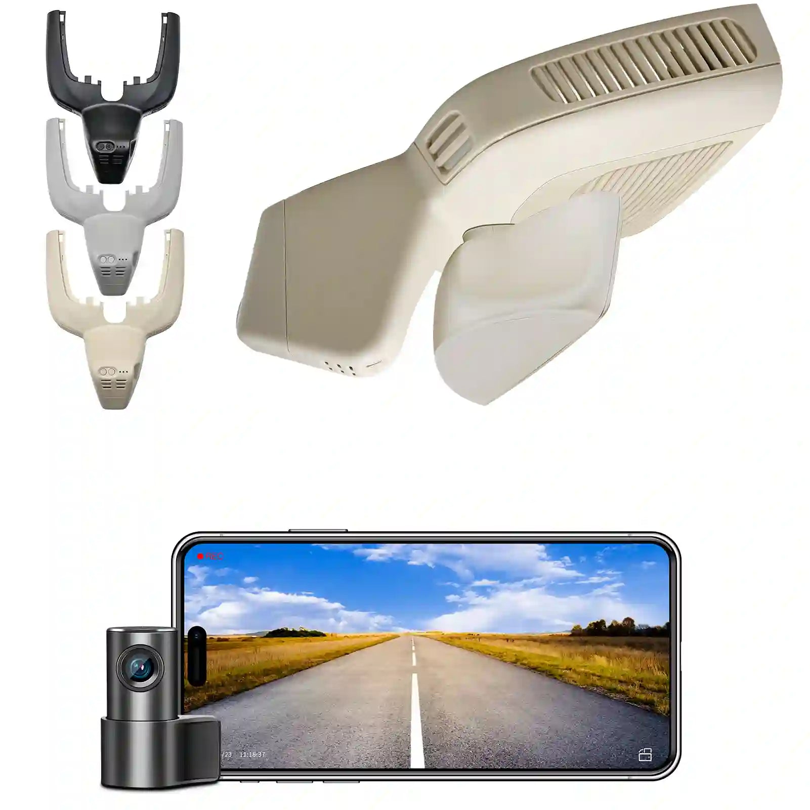 Outdoor security camera system with light fixture, motion detector, and smartphone app interface. for mercedes