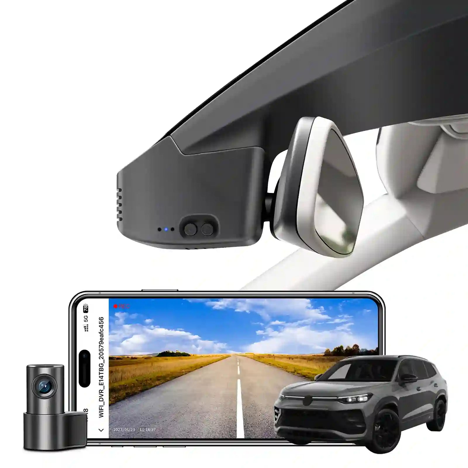 Front 4K & Rear 1080p Dash Cam Custom fit for VW Tayron 2019 2020 2021 2022 2024 2025(Model B Black),Life Elegance R‑Line Edition R-Line Edition, UHD 2160P, App & WiFi, Loop Recording,128GB Card