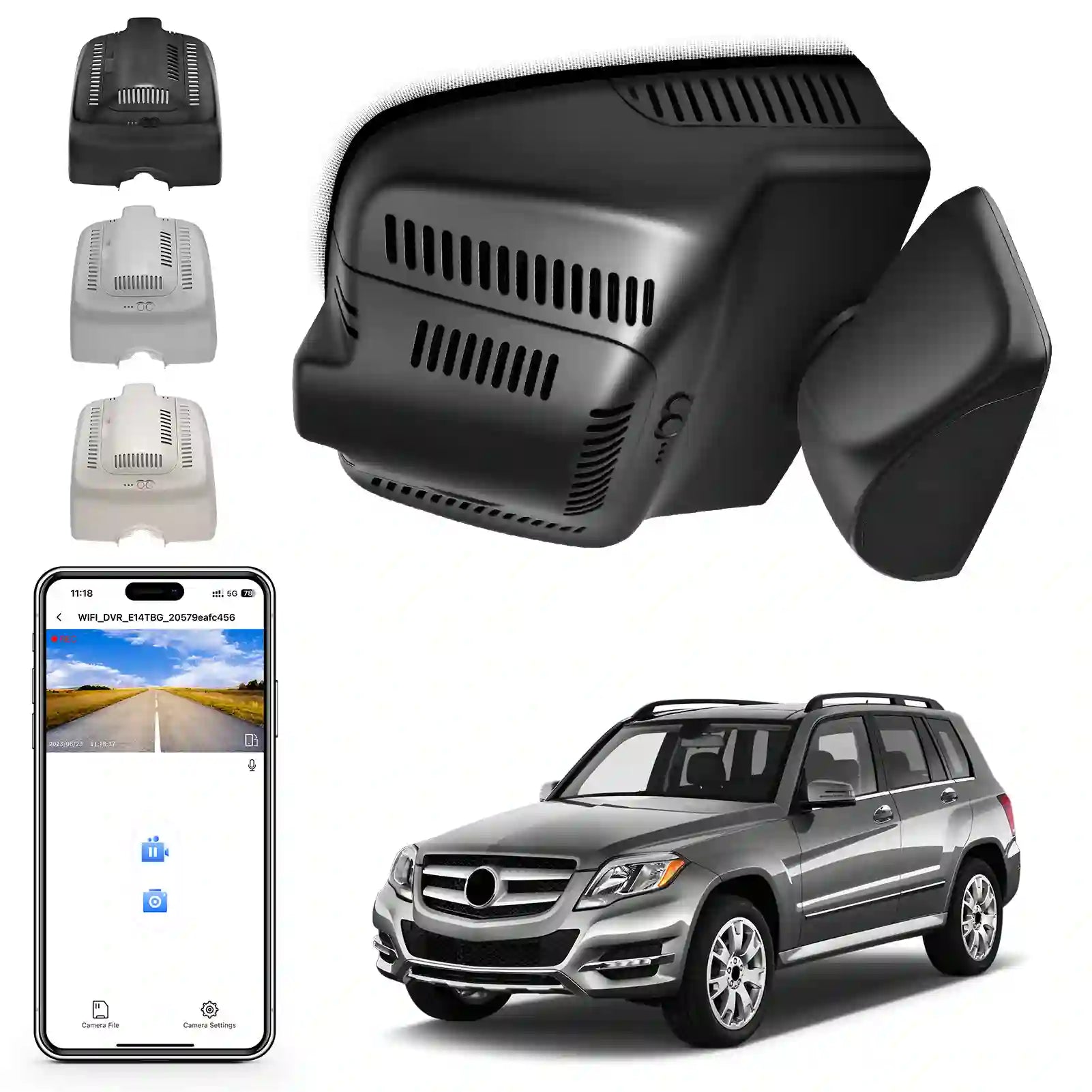Mercedez Benz Black Model-B One Channel camera Car dashboard camera, smartphone app