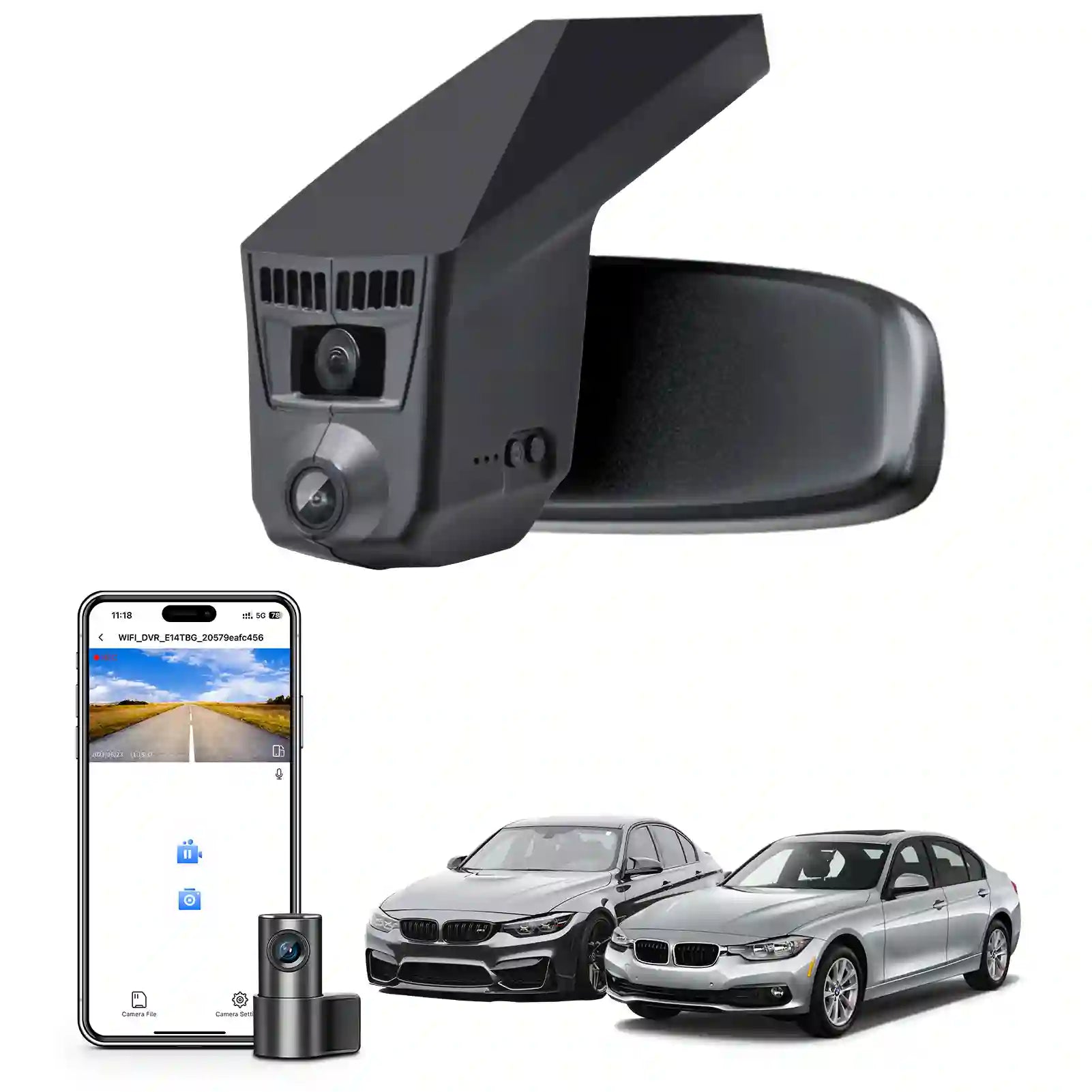 Front 4K & Rear 1080p Dash Camera for BMW 3-Series F30–F35 Model C