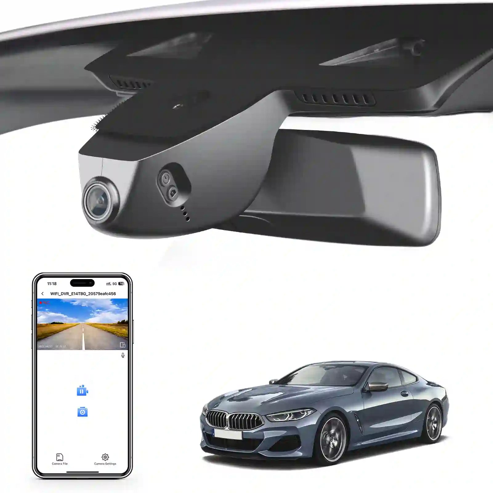 BMW 8 Series rear dash camera