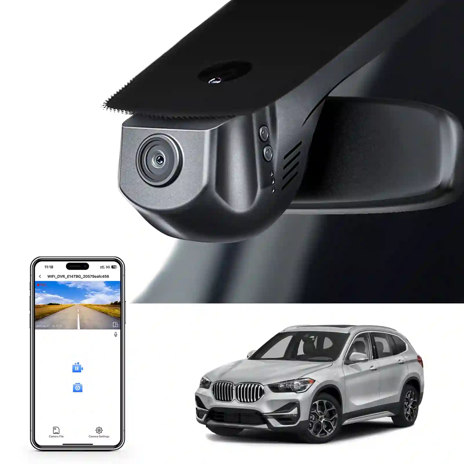 BMW x1 model A single dash camera installation