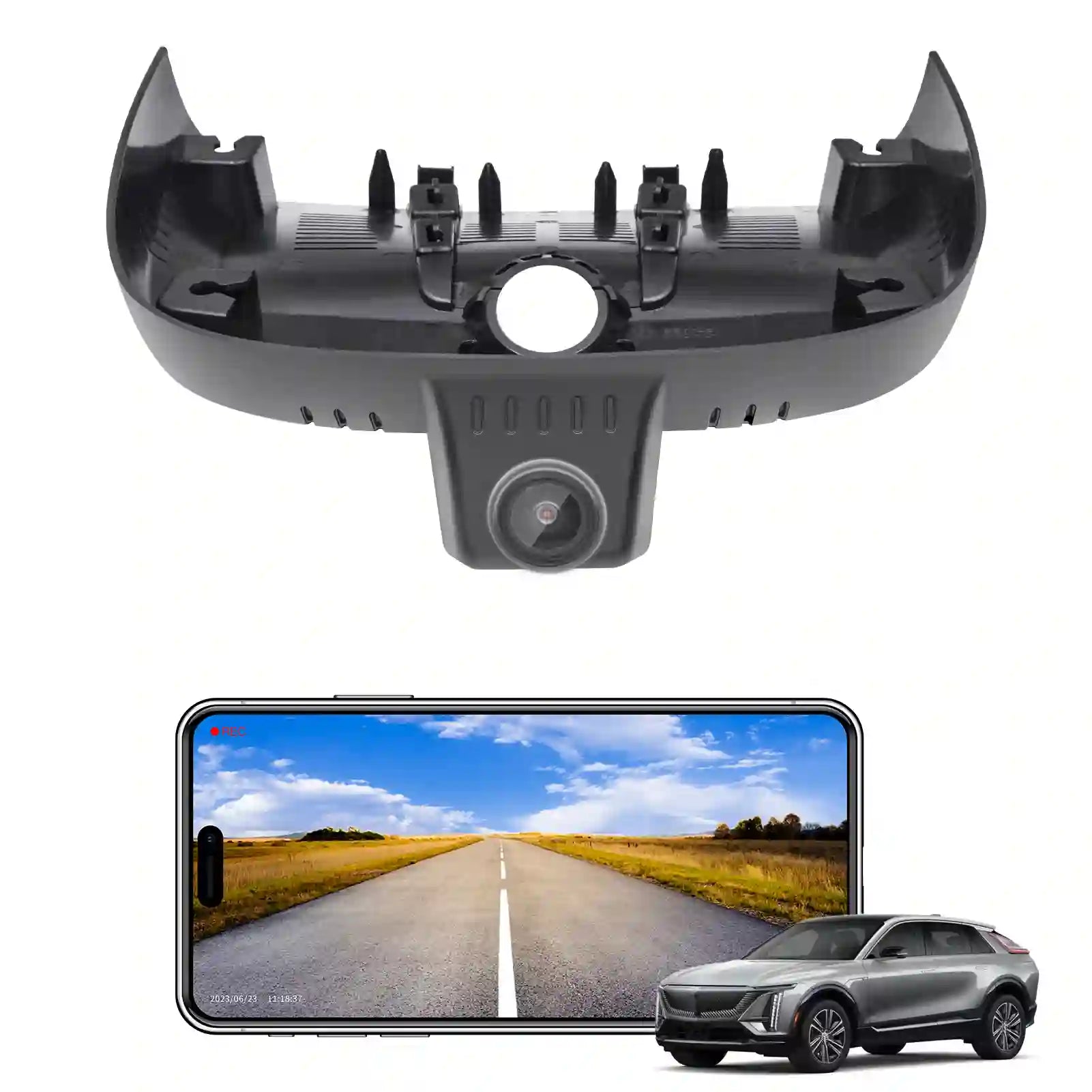 STARVIS 2 Front 4K HDR Dash Cam IMX678, Custom Fit for Cadillac Lyriq 2023 2024 2025, 5GHz WiFi, GPS, 64GB Card