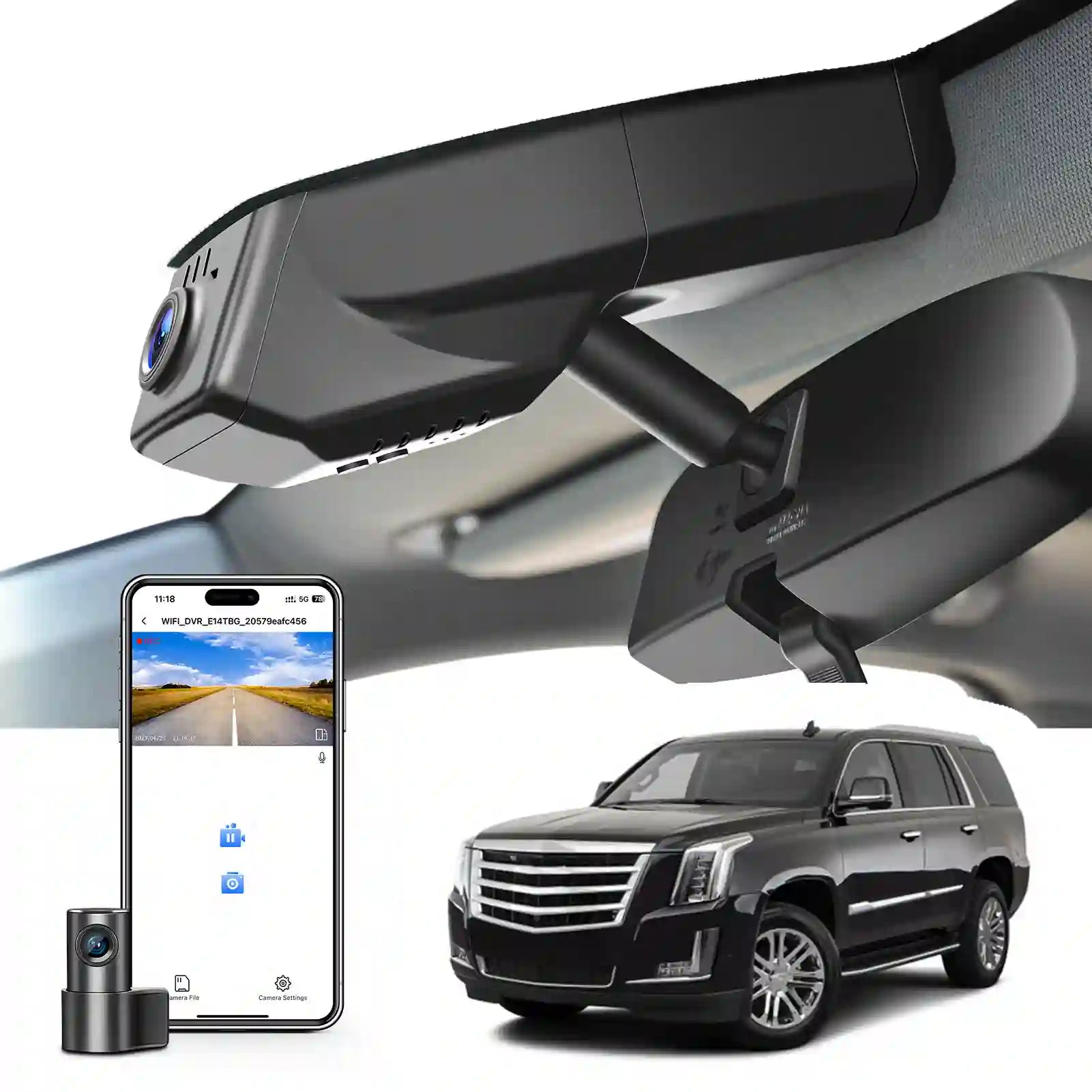 Escalade ESV model C mangoal tech dual dash camera