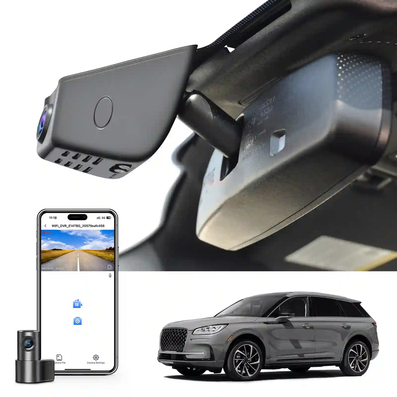 Lincoln corsair front 4k dash camera