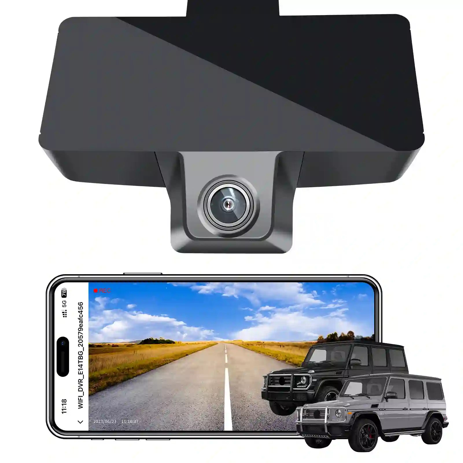 4K Dash Cam Custom fit for Mercedes-Benz G-Class 2011-2018, AMG G63 2016 2017 2018(Model A), 4MATIC, OEM Look, Loop Recording, UHD 2160P Video, App & WiFi, 64GB Card, GPS