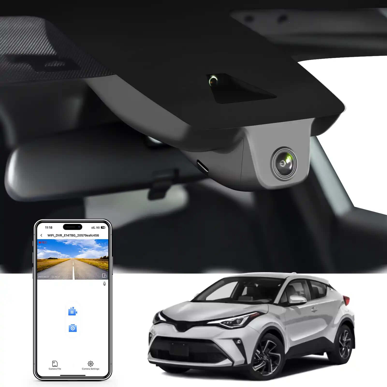 Toyota C-HR front Dash camera