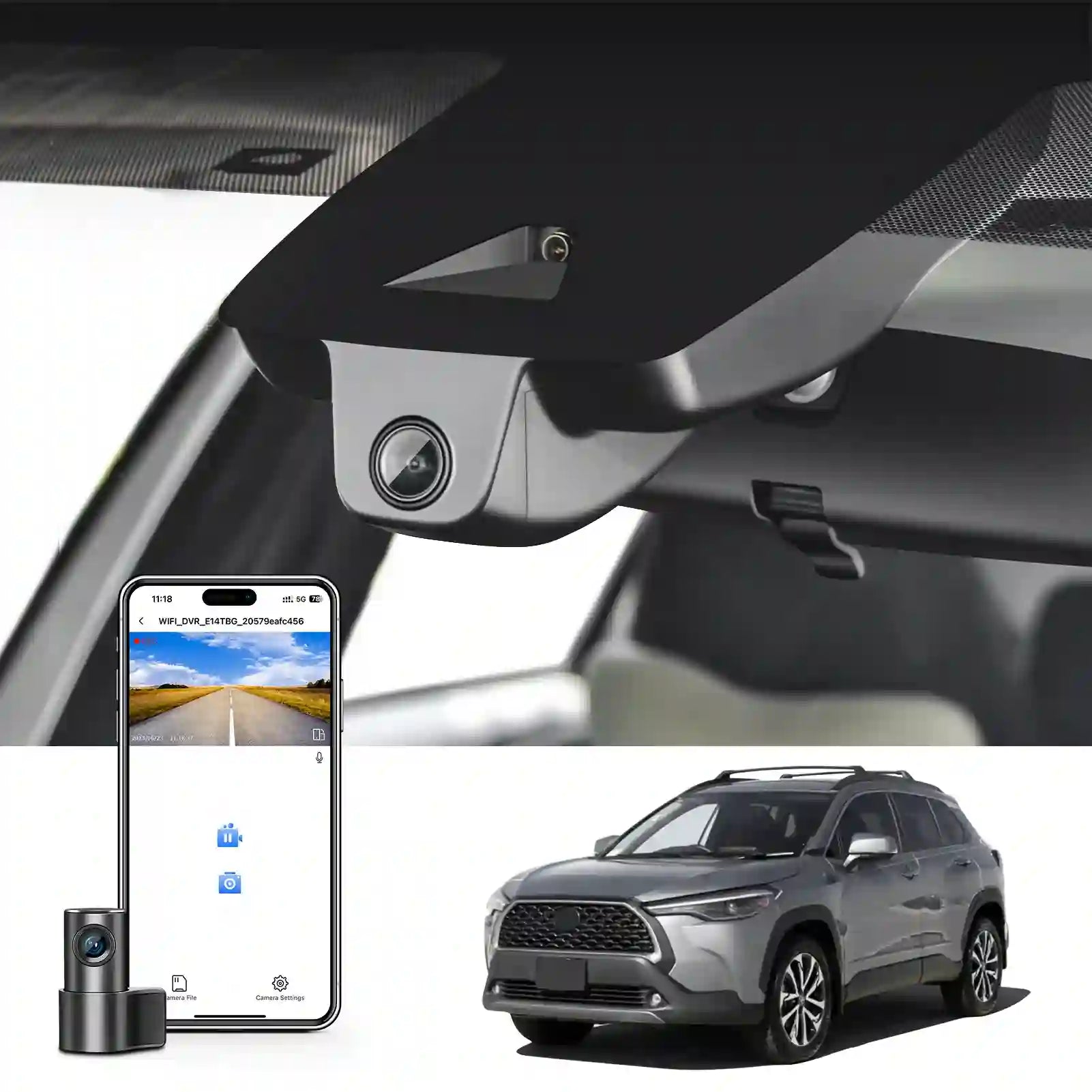Front 4K Rear 1080p Dash Cam Custom fit for Toyota Corolla Hybrid 2020  2021 2022, LE XLE XSE SE,Corolla Hatchback 2019-2022 Gen12 E210 (Model B), 