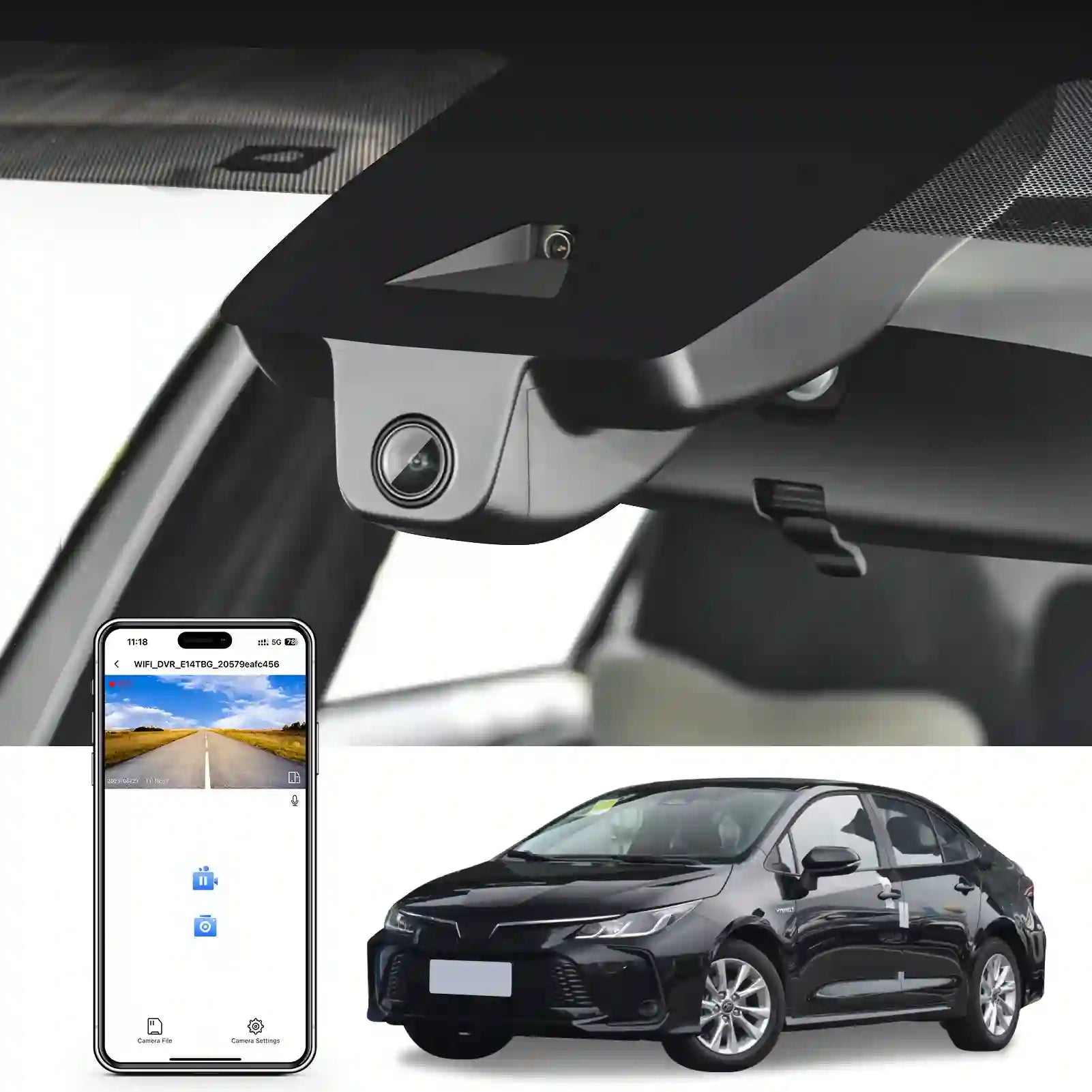 Toyota Corolla Model A dash camera