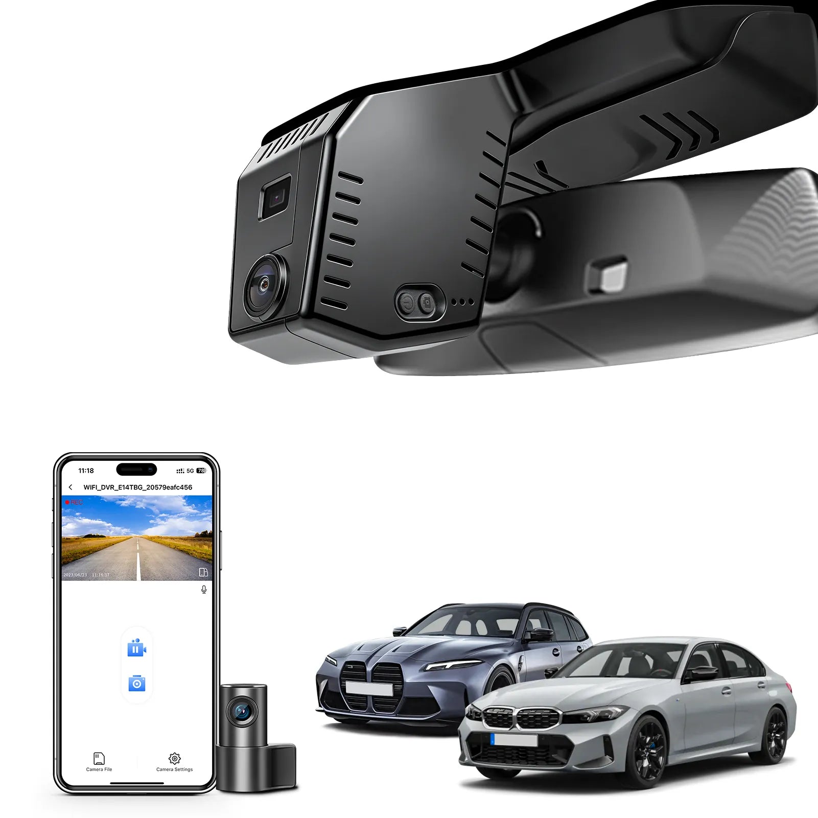 Front 4K & Rear 1080p Dash Cam for BMW 3-Series Gen7