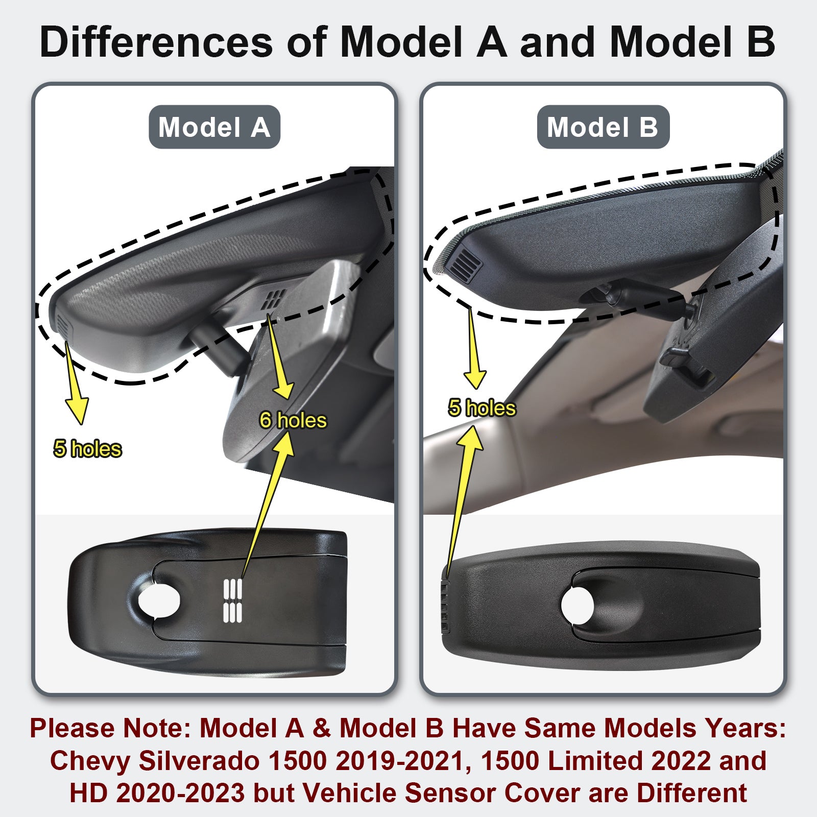 Mangoal Caméra embarquée 4K pour Chevy Silverado 1500 2019-2021, 1500 Limited 2022 et HD 2020-2023 (modèle A), WT RST LTZ Custom Trail Boss High Country, vidéo UHD 2160P, WiFi et application, carte 128 Go