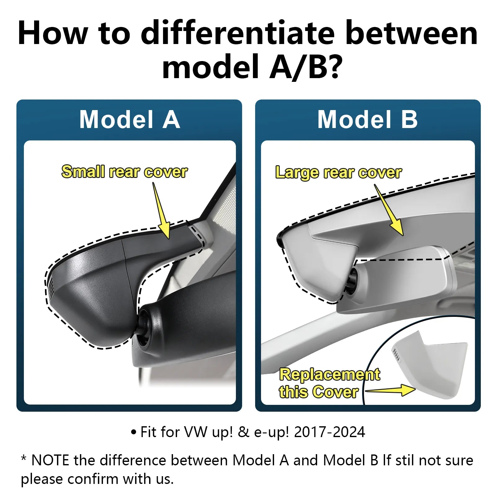 Front 4K & Rear 1080p Dash Cam Custom fit for VW up! & e-up! 2017-2024 (Model B Gray), Take up! Move up! high up! e-up! Style etc, UHD 2160P, App & WiFi, Loop Recording, 128GB Card