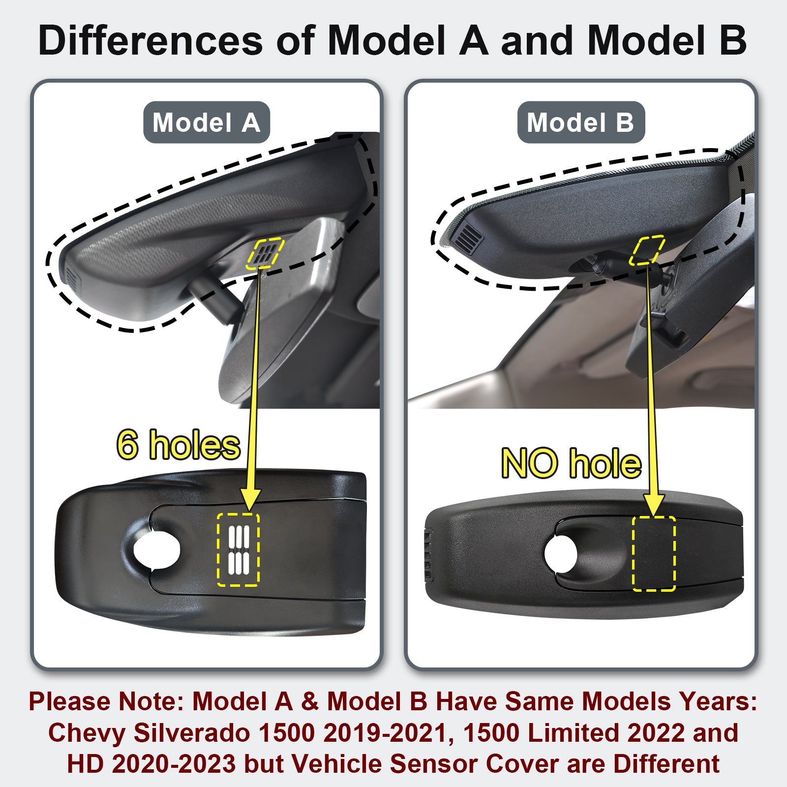 4K Front & 2K Rear 2 Channel HDR Dash Cam, Dual STARVIS 2 IMX678 IMX675 for GMC Sierra 1500 2019-2021, 1500 Limited 2022 and HD 2020-2023 (Model A), 5GHz WiFi, GPS, 128GB Card