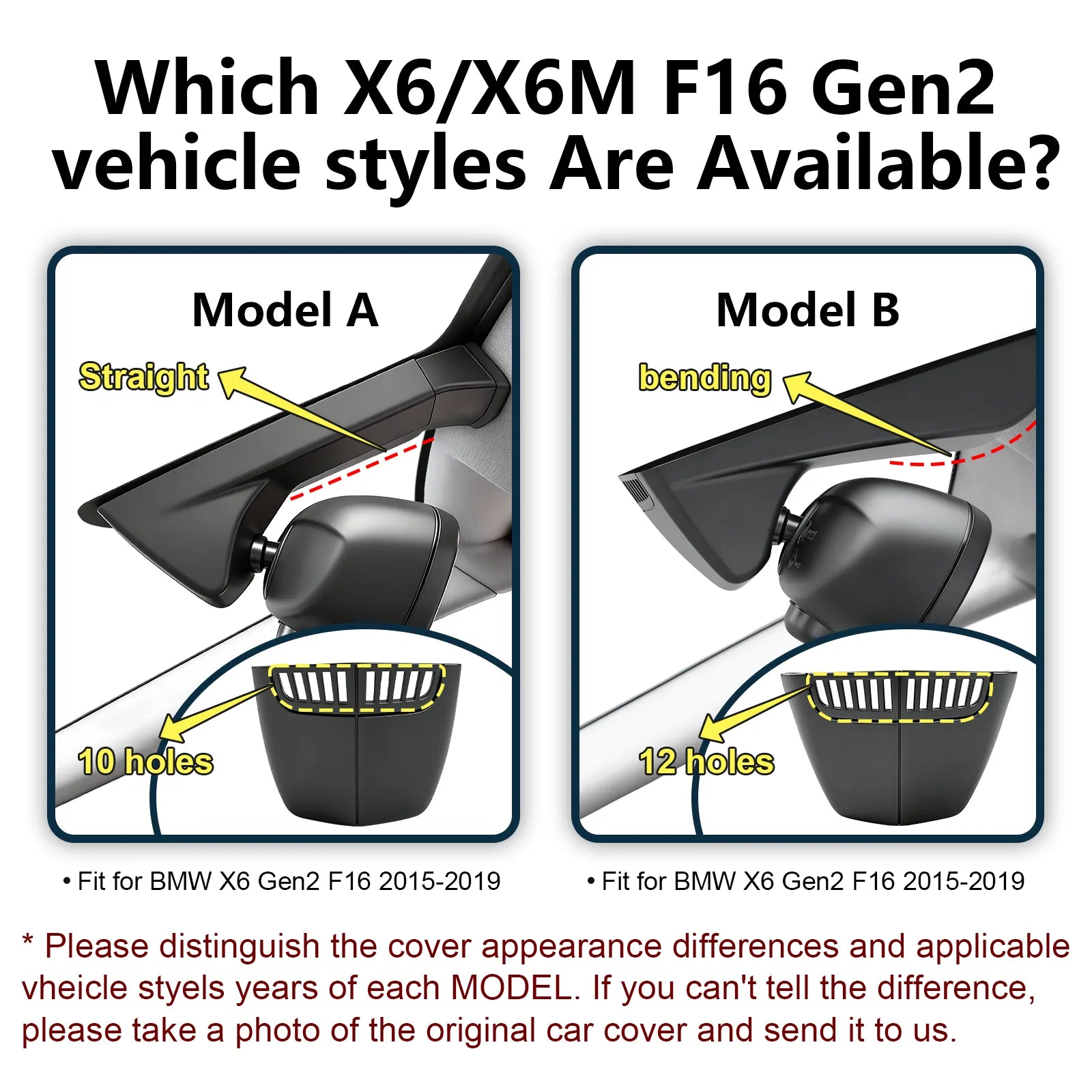 4K Dash Cam Custom for BMW X6 Gen2 F16 2015-2019(Model A), X6M sDrive35i xDrive35i xDrive50i, OEM Style, 2160P UHD Video, WiFi & APP, 64GB Card