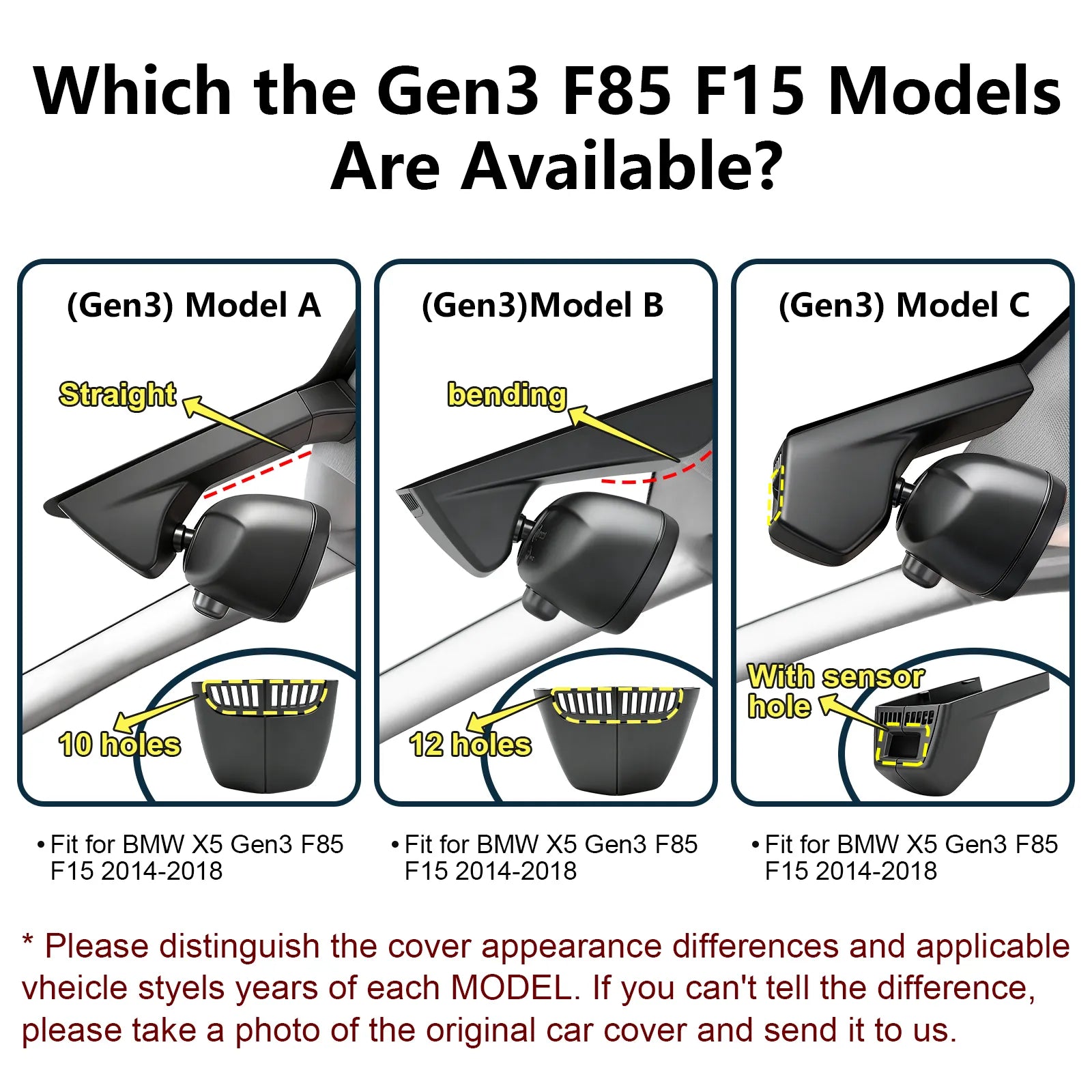 4K Dash Cam for BMW X5 Gen3 F85 F15 2014 2015 2016 2017 2018(Model B), X5M sDrive35i xDrive35i xDrive35d xDrive50i, OEM Style, 2160P UHD Video, WiFi & APP, 64GB Card