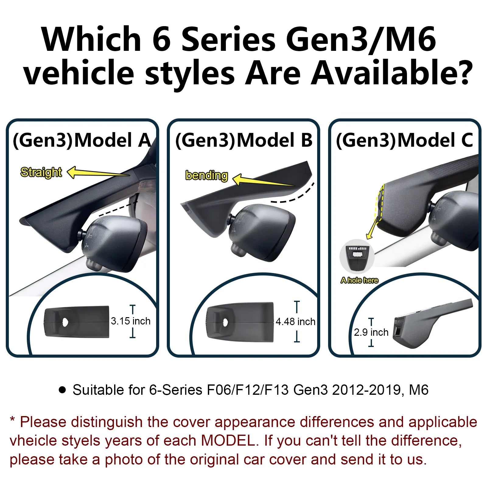 Front 4K & Rear 1080p Dash Cam for BMW Select 6 Series Gen3 F06 F12 F13 2012 2013 2014 2015 2016 2017 2018 2019 M6(Model A), OEM Style, 2160P UHD Video, WiFi & APP, 128GB Card