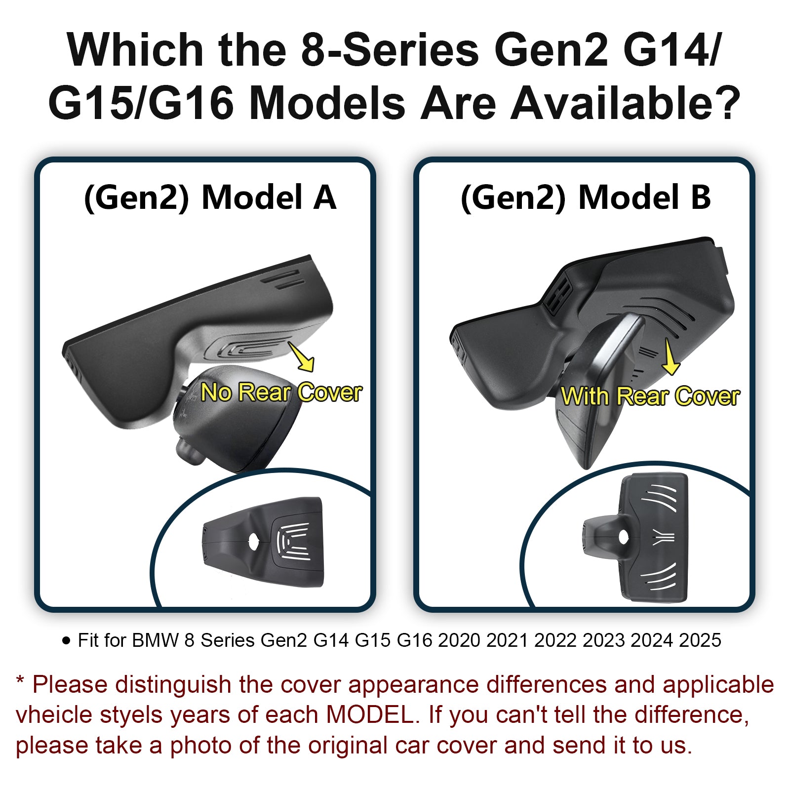 Front 4K & Rear 1080p Dash Cam for BMW 8 Series