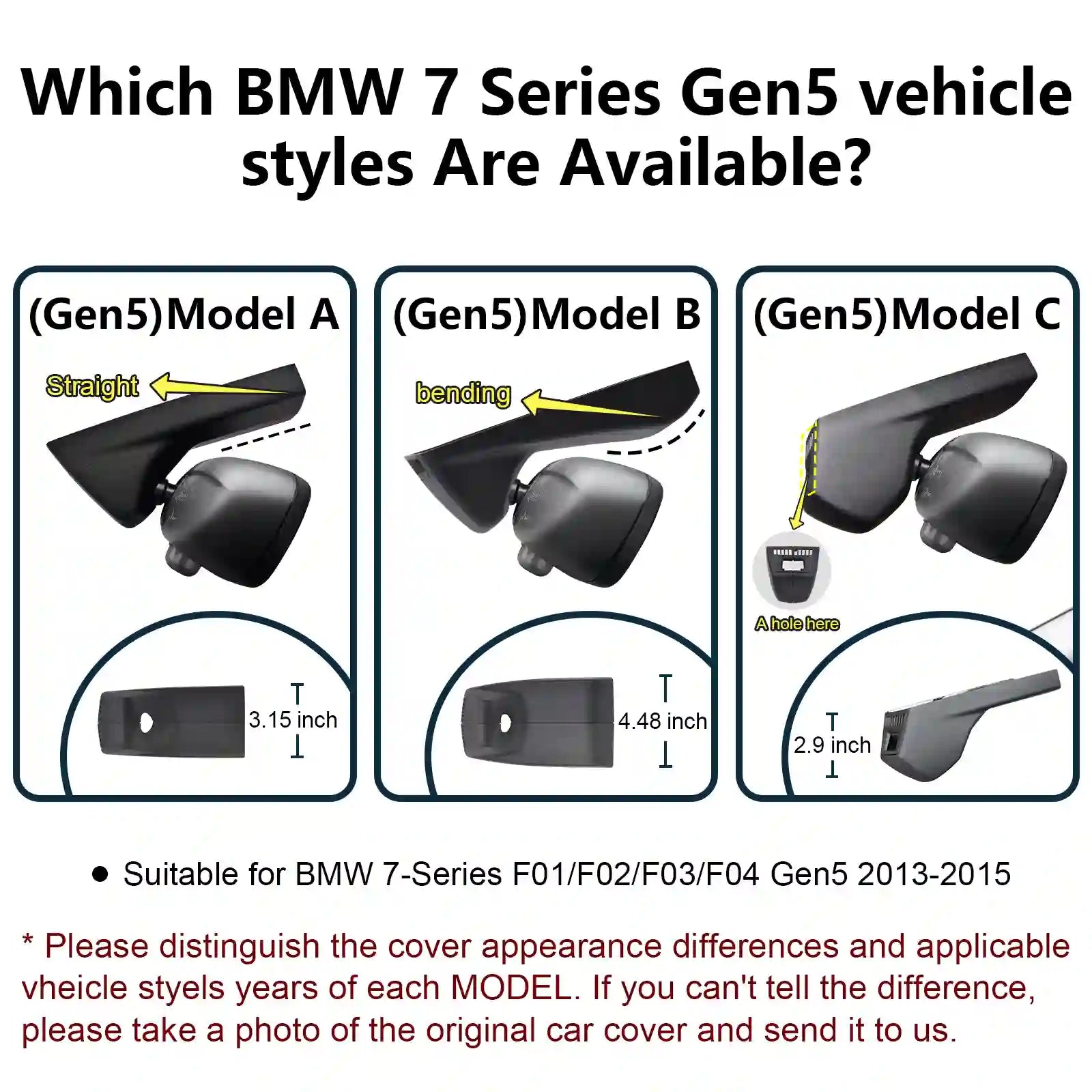 BMW 7-Series Gen-5 Model-A-B-C dash camera