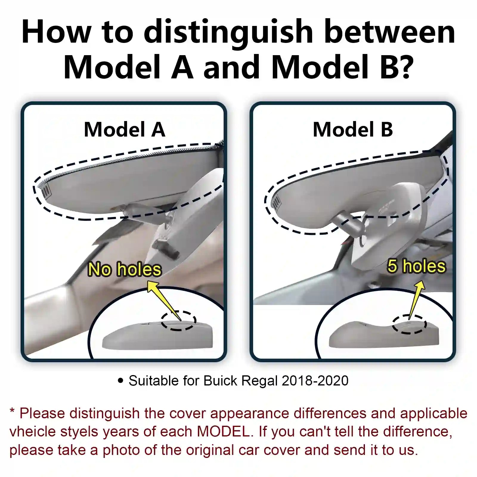 buick regal model A and B dashcam difference