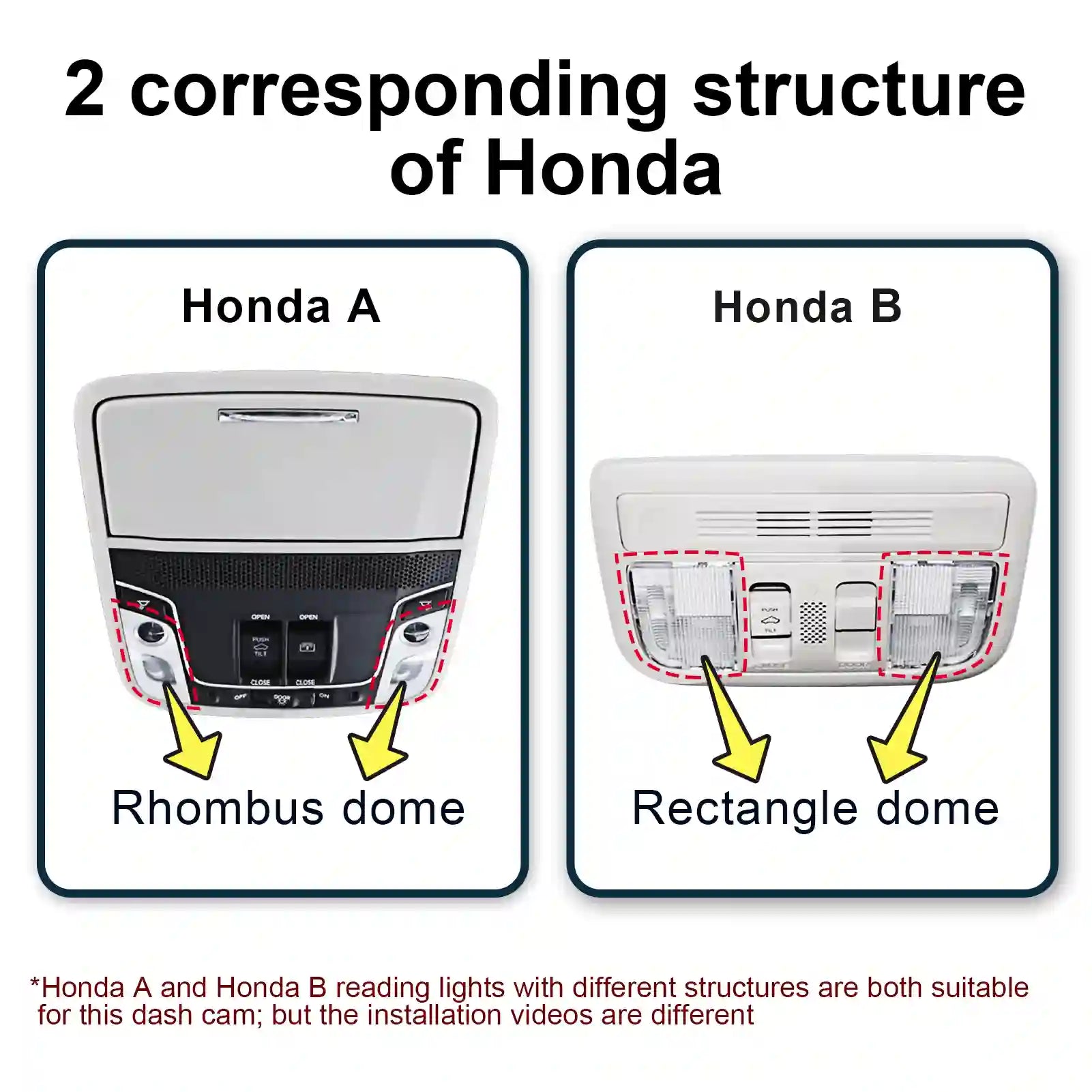 Honda OEM dash camera installation structure