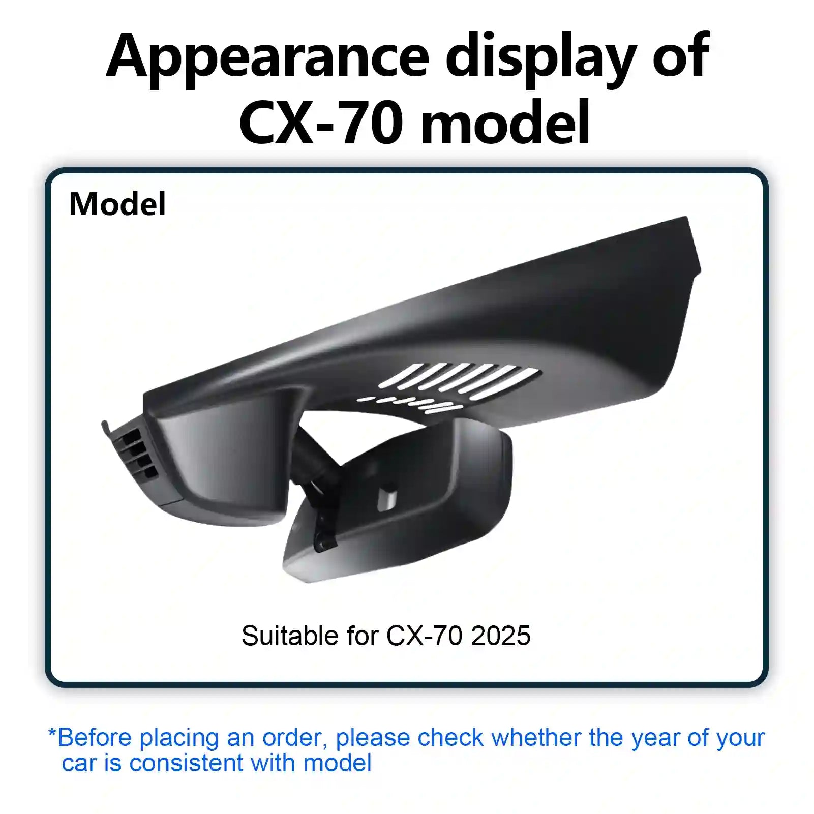 Front 4K & Rear 1080p Dash Cam Custom fit for Mazda CX-70 2025, Turbo S Premium Plus Package AWD, OEM Style, 2160P UHD Video, WiFi & APP, 128GB Card