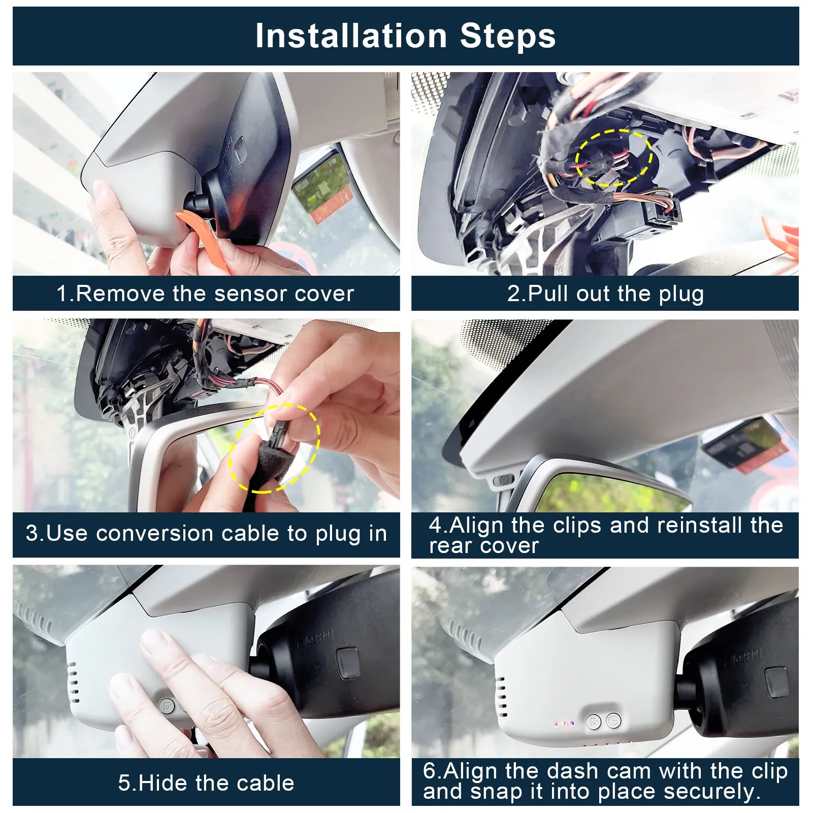 4K Dash Cam Custom fit for VW up! & e-up! 2017-2024 (Model A Black), Take up! Move up! high up! e-up! Style etc, OEM Look, UHD 2160P Video, App & WiFi, Loop Recording, 64GB Card