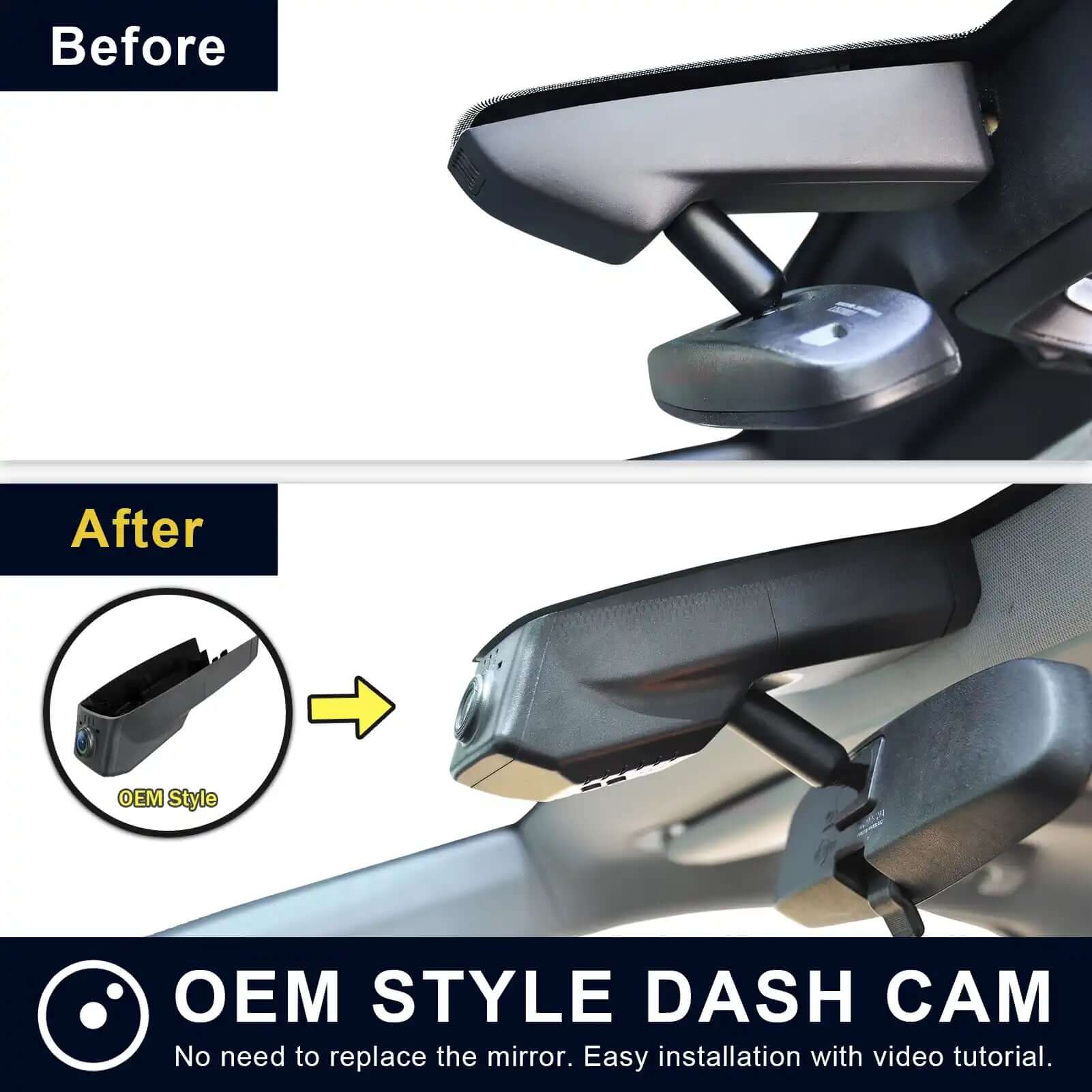 XT6-XT5 dash cam before and after installation