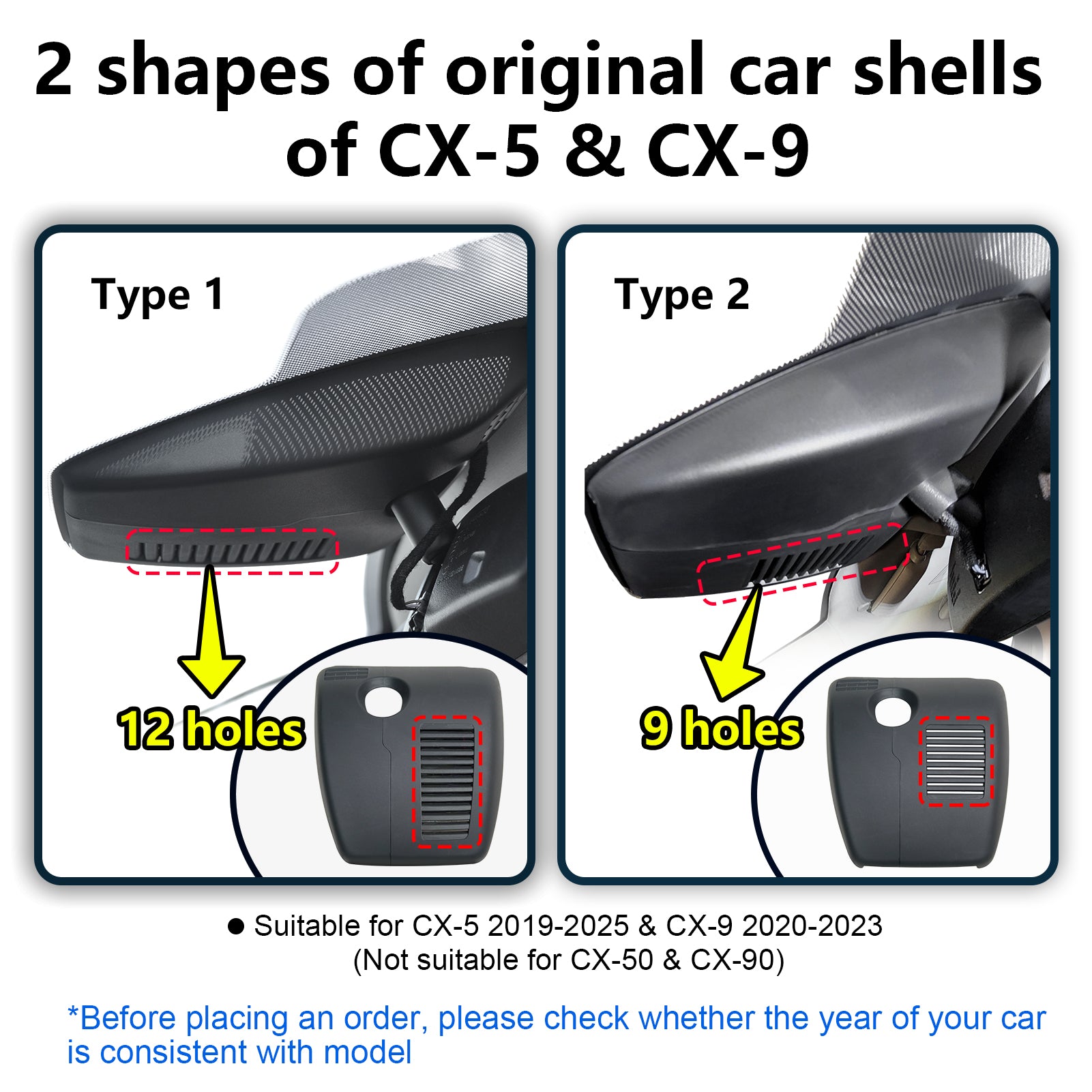 4K Dash Cam Custom fit for Mazda CX5 2019-2025 & CX-9 2020-2023 2.5S Select Preferred Carbon Edition Plus Turbo Signature Touring Signature Grand Touring Sport, WiFi & App, 64GB Card