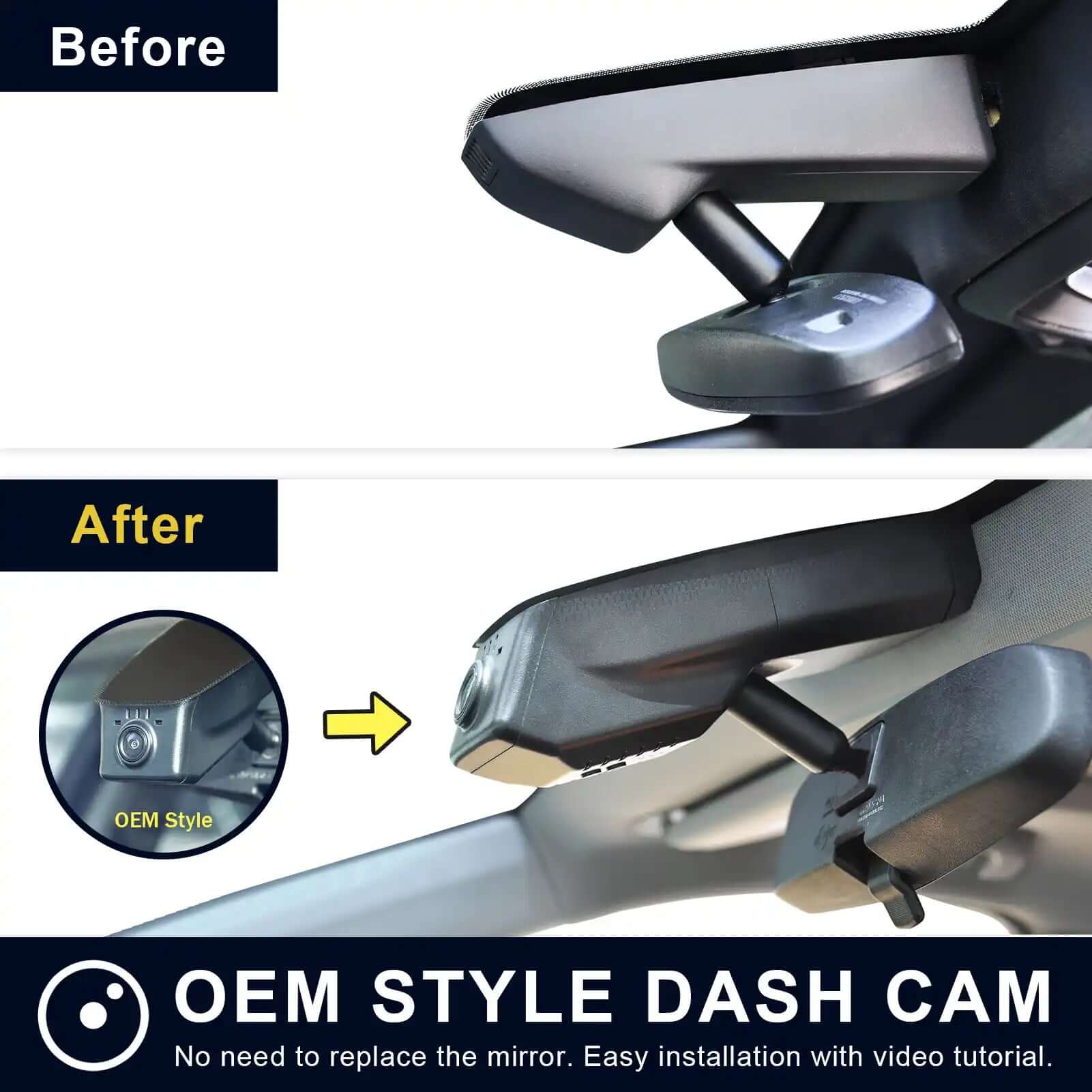Chevy Blazer dash cam before & after view