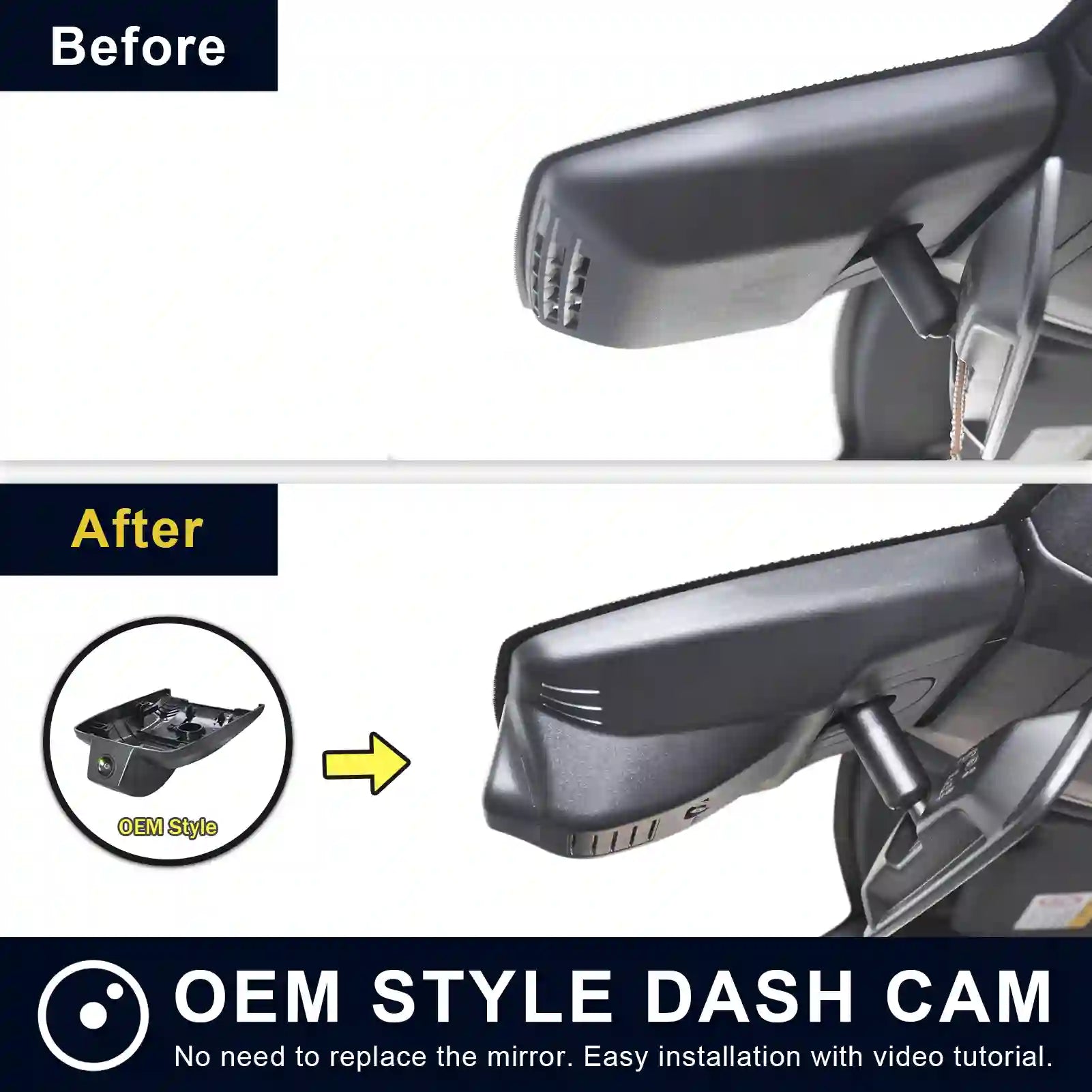 Lexus RX night vision mirror for car OEM style camera after installation view