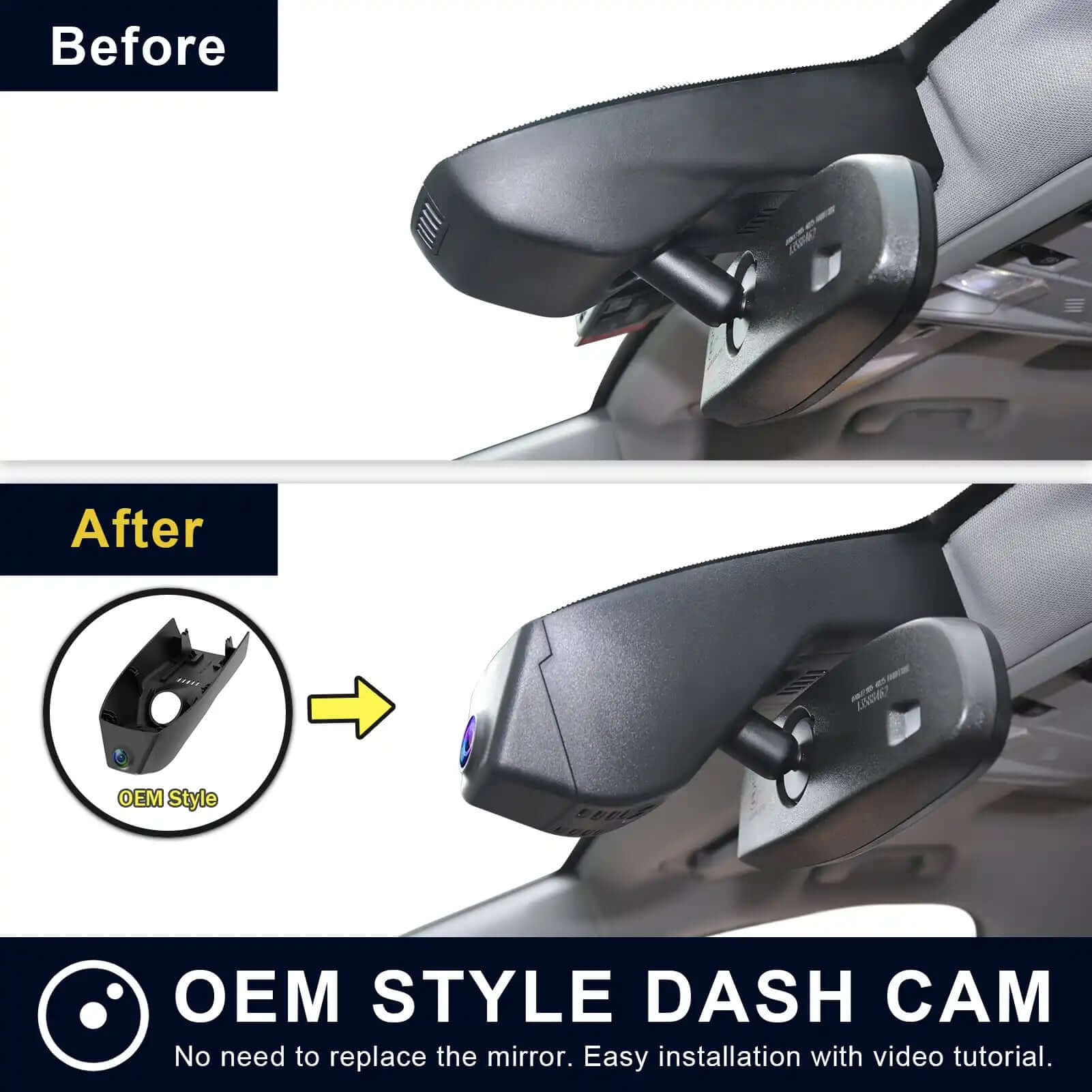XT6-XT5 dash cam before and after installation