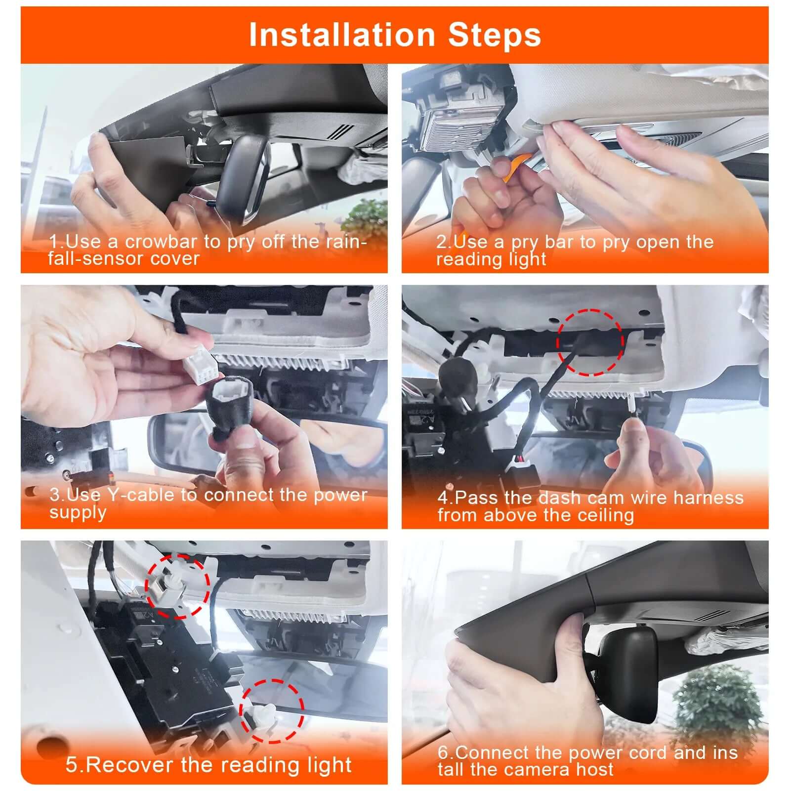 Honds CR-V Black dash cam installation steps