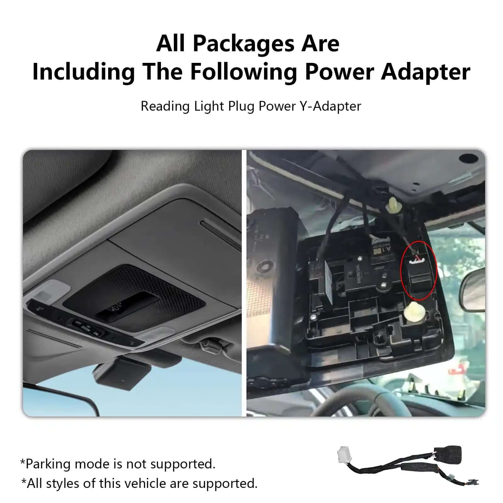 Honda Civic OBD power Y- Adapter dash cam