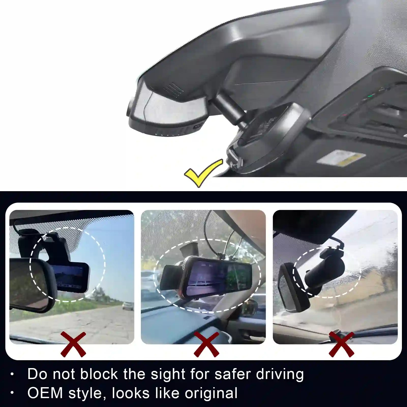 Car mirror mount with installation instructions EScalade ESV one and two channel camera