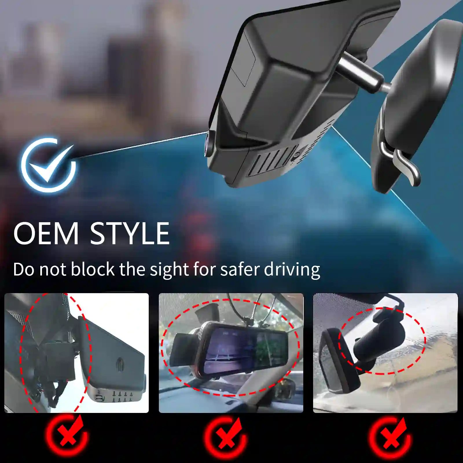 Front 4K & Rear 1080p Dash Cam for Honda Pilot 2016-2022 Gen 3 YF5/6, Passport 2019-2025 Gen3 YF7/8, Ridgeline 2017-2026 Gen2 YK2/3(Model A), OEM Look, UHD 2160P Video, WiFi & App, 128GB