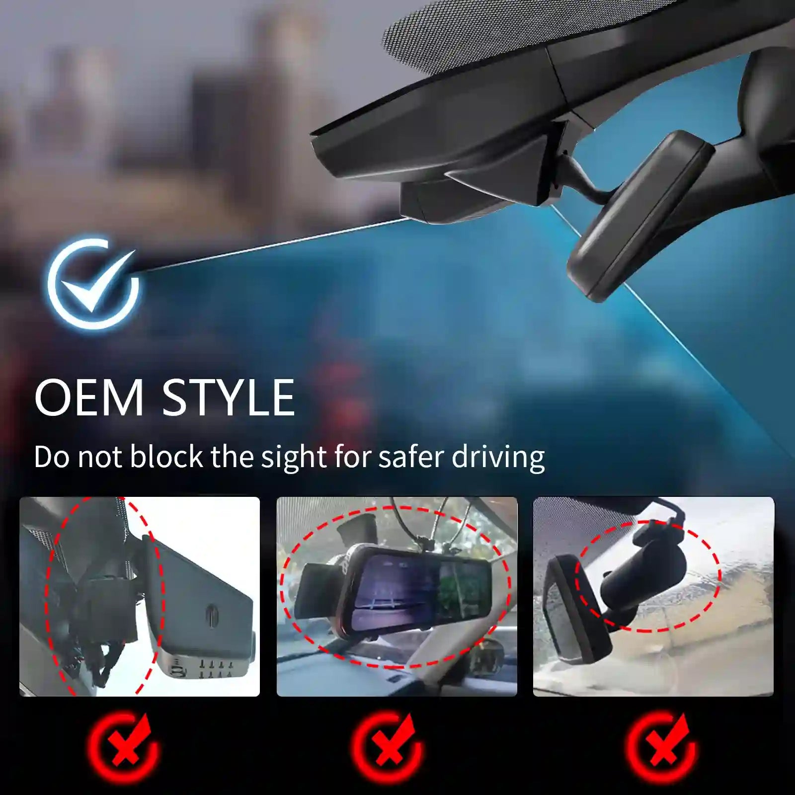 Car mount holder on a car dashboard with safety guidelines and icons. Volkawagen_ID.3