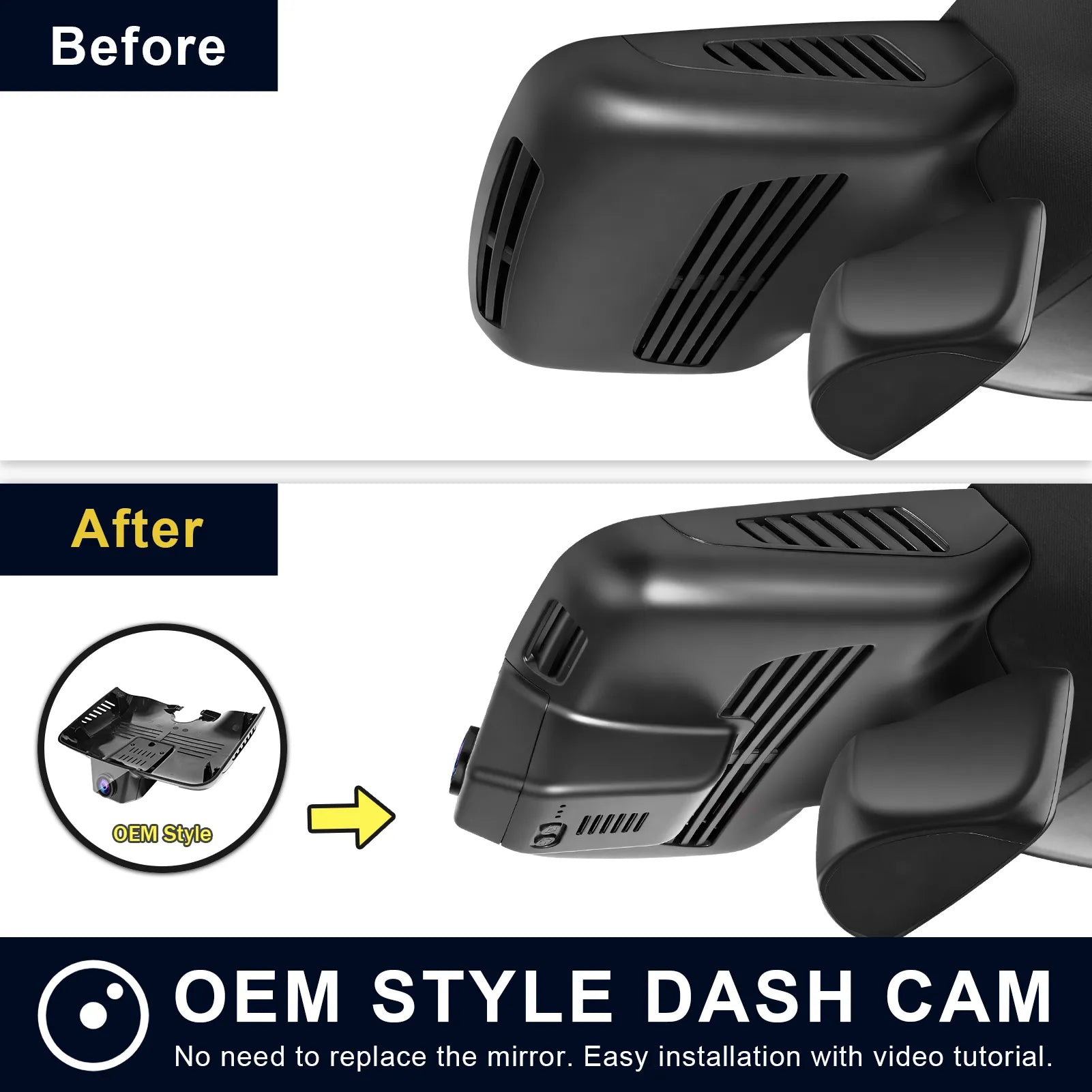 4K Dash Cam for Mercedes-Benz GLC Gen1 X253/C253 2016-2020(Model B Black), GLC200 220 250 300 etc, OEM Look, UHD 2160P, WiFi & APP, Loop Recording, G-Sensor, Easy to Install, GPS, 64GB Card