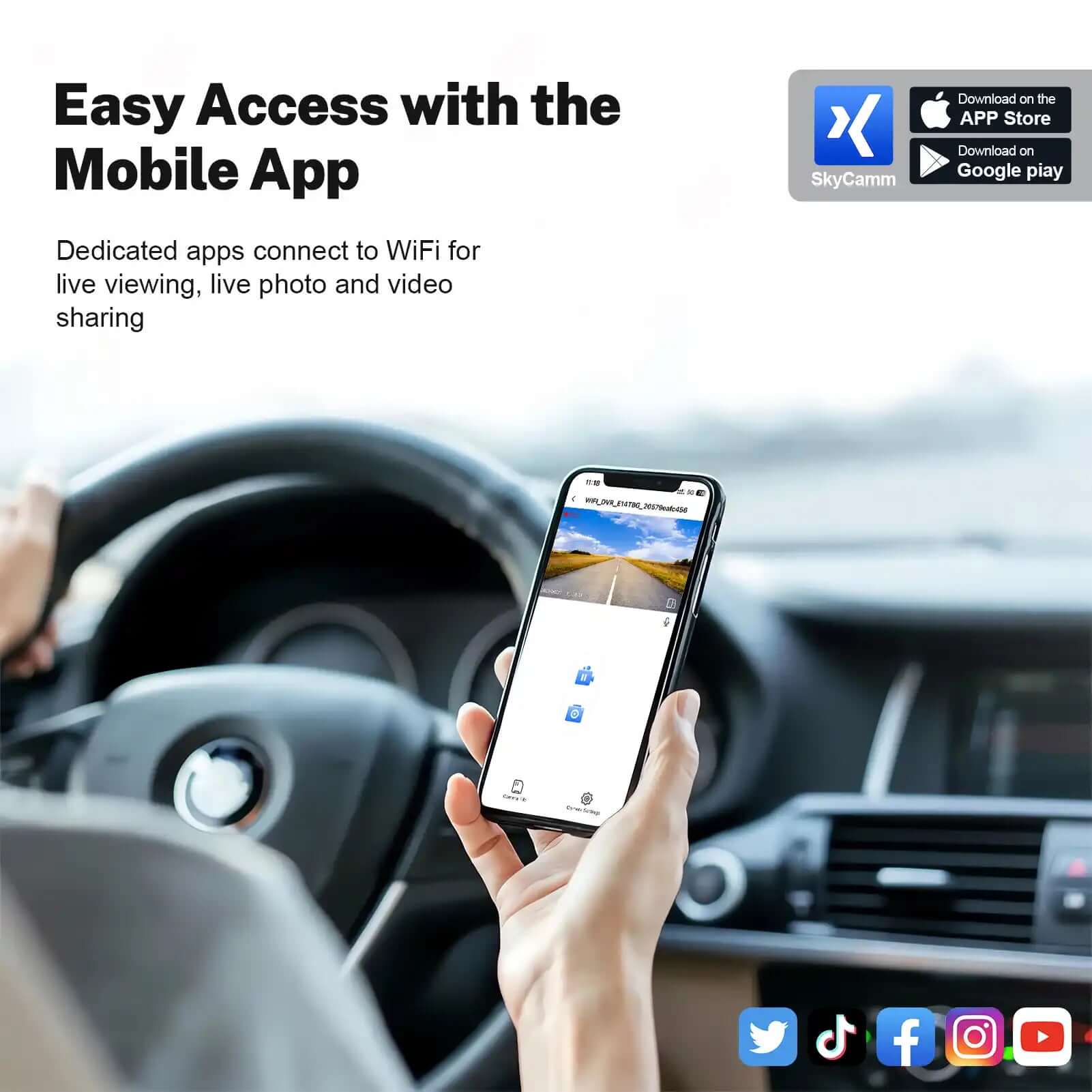 toyota avalon dual dash cam mobile app support