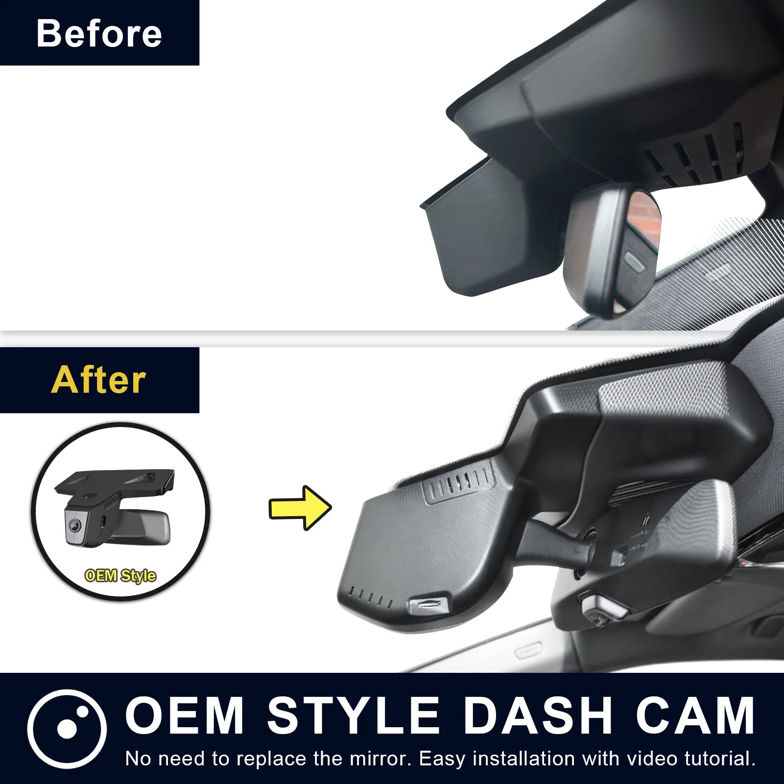 4K Dash Cam for BMW X5 Gen4 G05 F95 2024+ Facelift (Model C), X5 M M60i sDrive40i xDrive40i, OEM Style, 2160P UHD Video, WiFi & APP, Loop Recording, G-Sensor, Easy to Use, 64GB Card