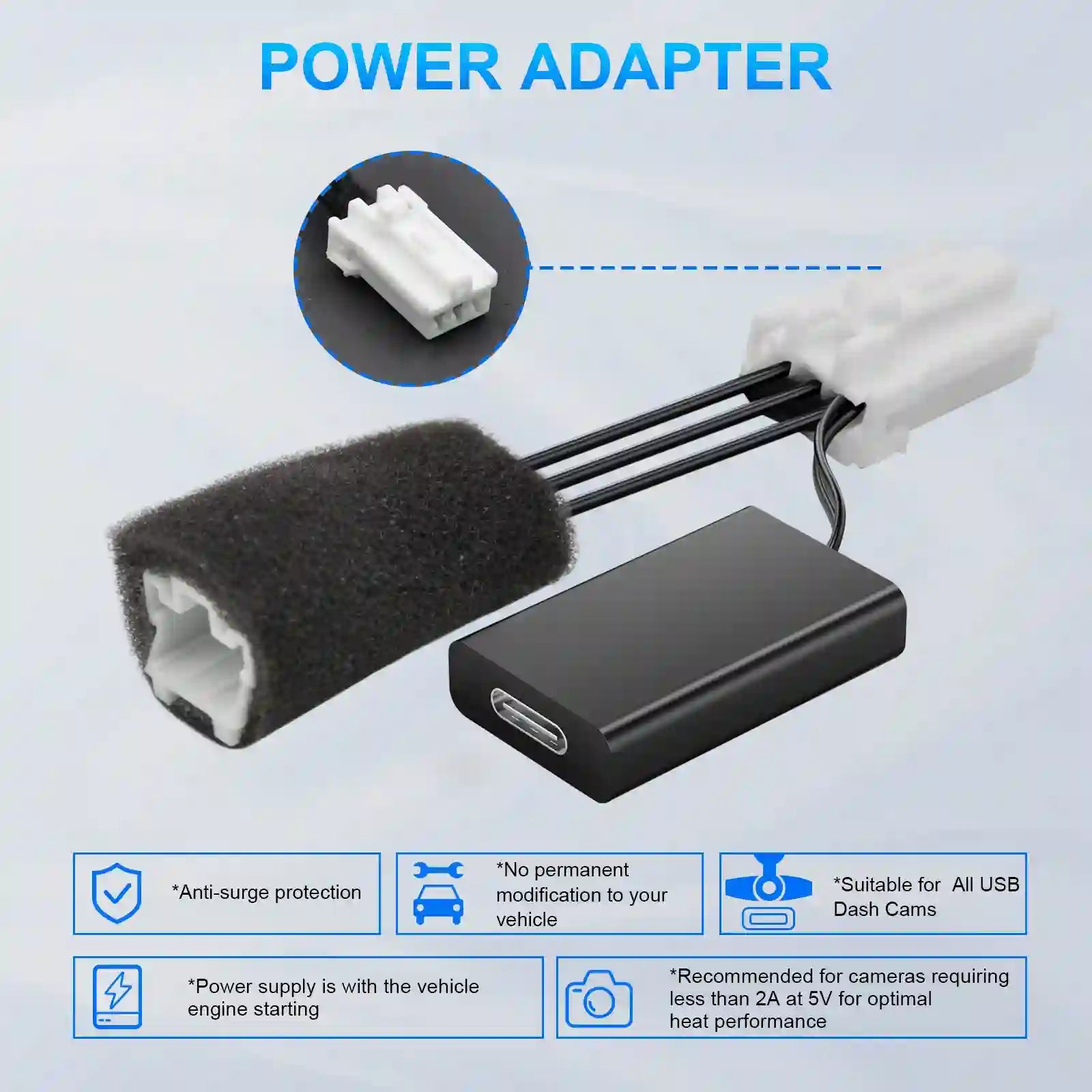 dashcamera power adapter samsara camera