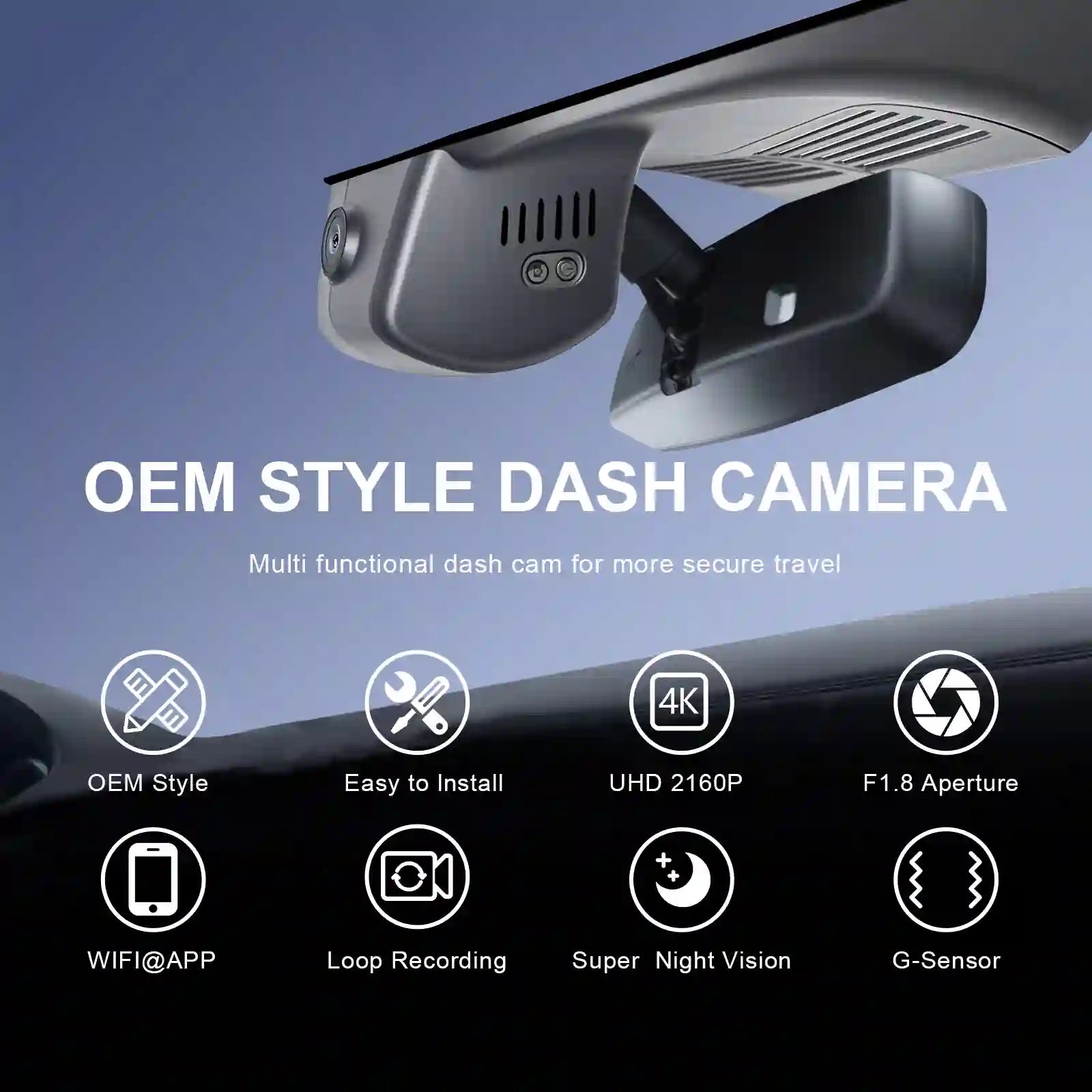 4K Dash Cam Custom fit for Mazda CX-50 2025(Model B), UHD 2160P Video, Free App & WiFi, 64GB Card