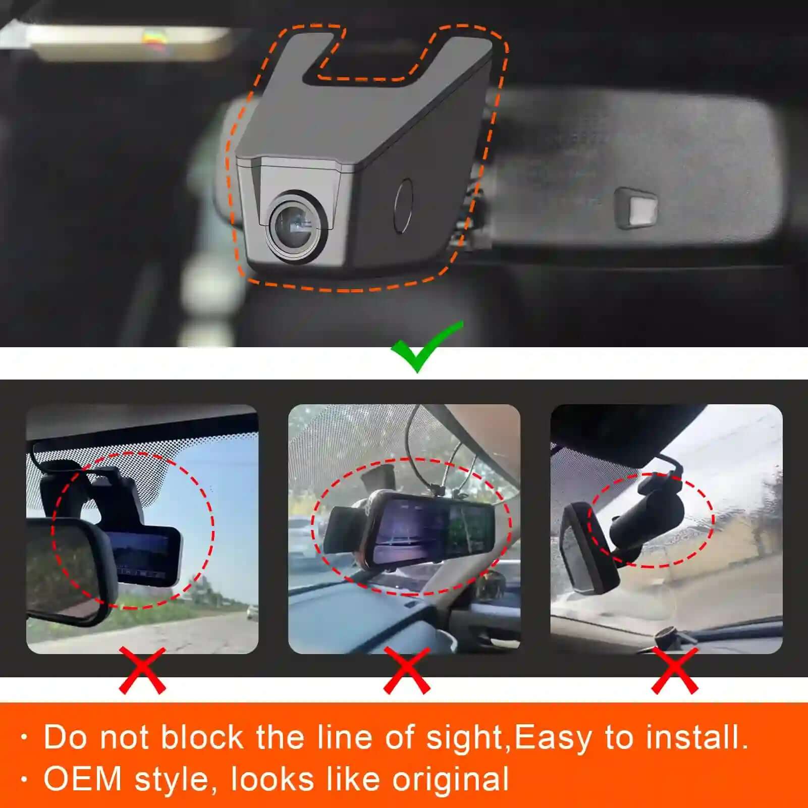 Mustang model B dash cam OEM look dash cam