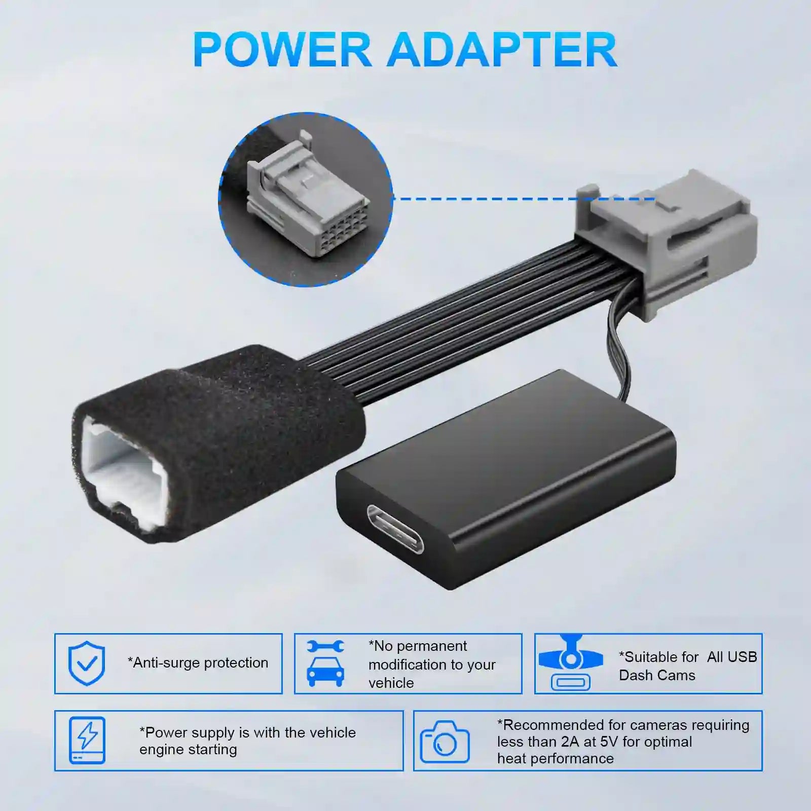 toyota truck reverse camera power adapter