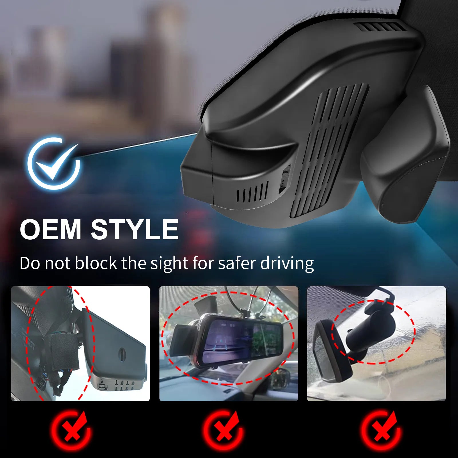 4K Dash Cam for Mercedes-Benz GLC Gen1 X253/C253 2016-2020(Model E Black), GLC200 220 250 300 etc, OEM Look, UHD 2160P, WiFi & APP, Loop Recording, G-Sensor, Easy to Install, GPS, 64GB Card