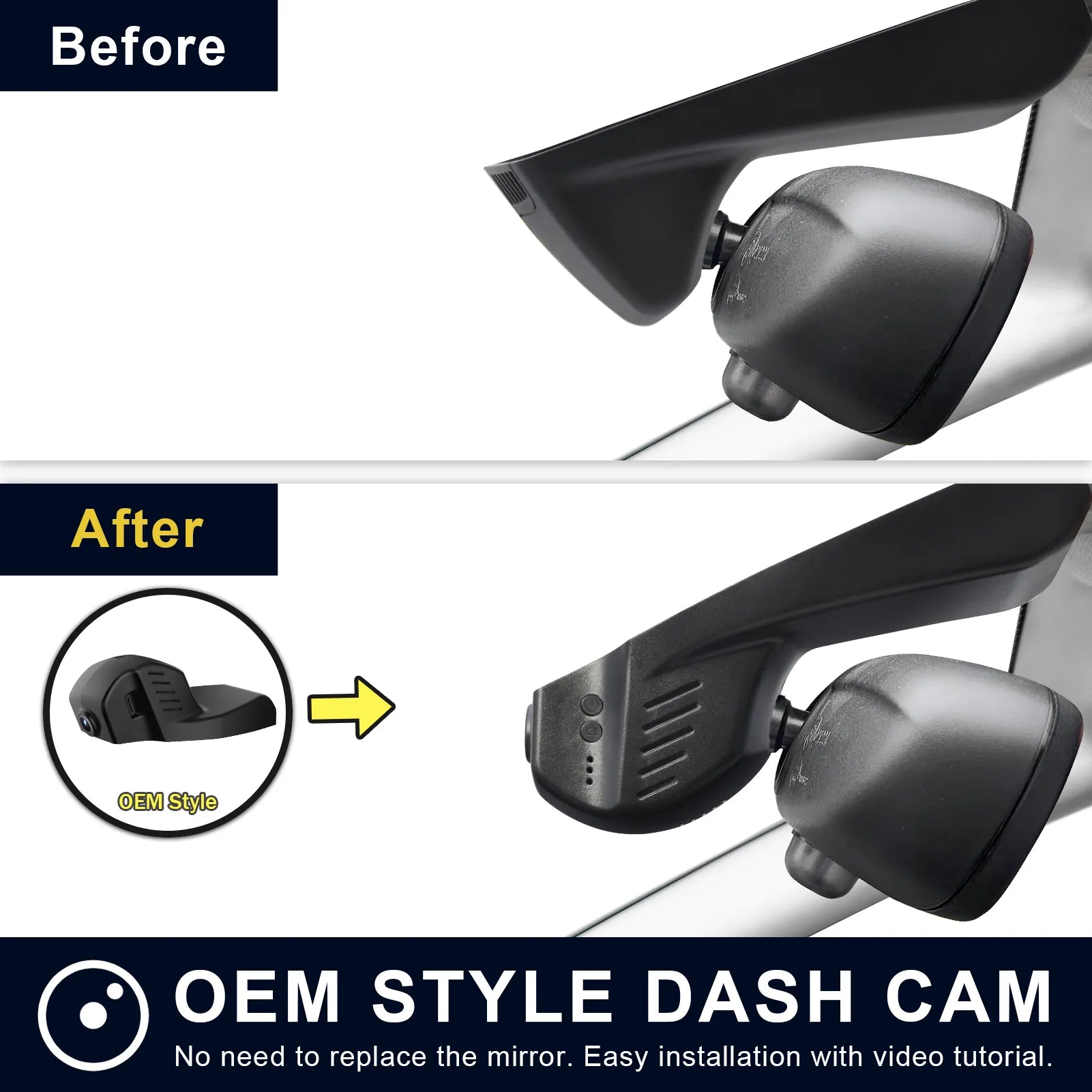 4K Dash Cam for BMW X5 Gen3 F85 F15 2014 2015 2016 2017 2018(Model B), X5M sDrive35i xDrive35i xDrive35d xDrive50i, OEM Style, 2160P UHD Video, WiFi & APP, 64GB Card