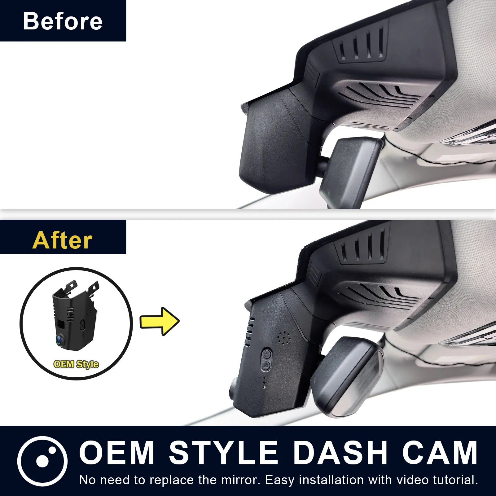 Front 4K & Rear 1080p Dash Cam for BMW 5 Series Gen7 G30 G31 G38 2018 2019 2020 2021 2022 2023 Select 2017 M5 F90(Model B), OEM Style, 2160P UHD Video, WiFi & APP, 128GB Card