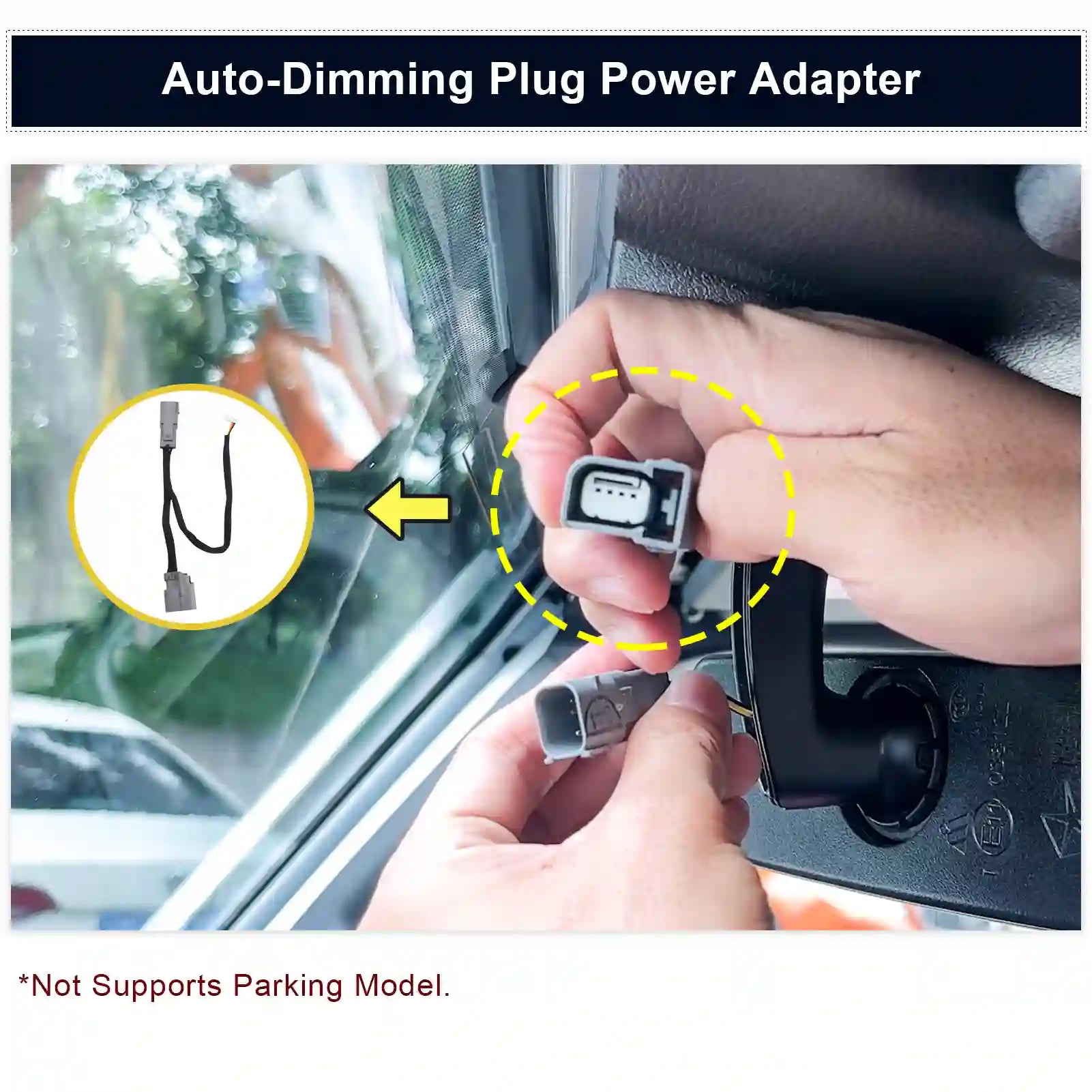 Auto dimming Plug Power adapter dash camera