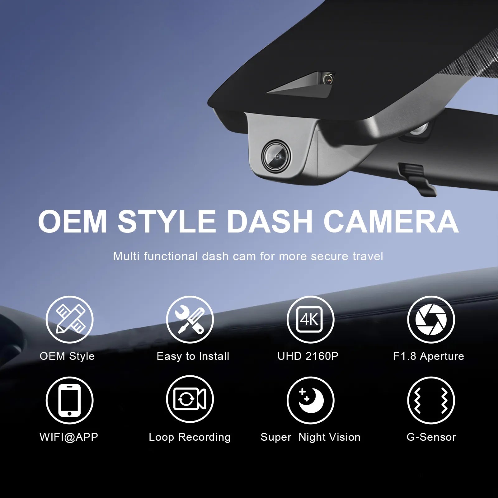 4K Dash Cam Custom fit for Toyota 4Runner 2025 2026 (Model B), Limited SR5 TRD Off Road Premium TRD Sport Premium etc, Integrated OEM Look, UHD 2160P Video, App & WiFi, GPS, 64GB Card