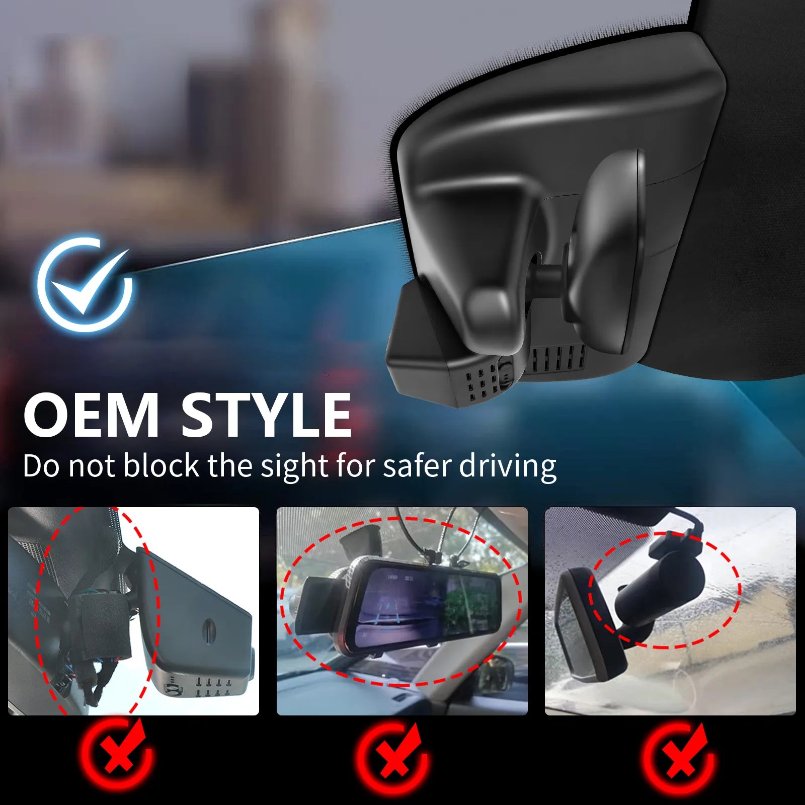 4K Dash Cam Custom fit for Acura RDX 2019-2025, w/A-Spec Advance Technology Package (1 Style), Integrated OEM Look, WiFi & App, 64GB Card